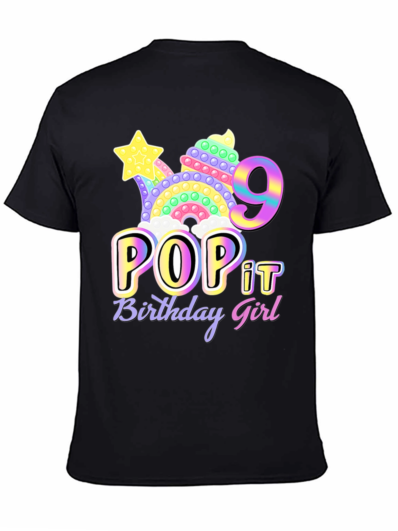 Pop It Birthday Girl Shirt - 9th Birthday