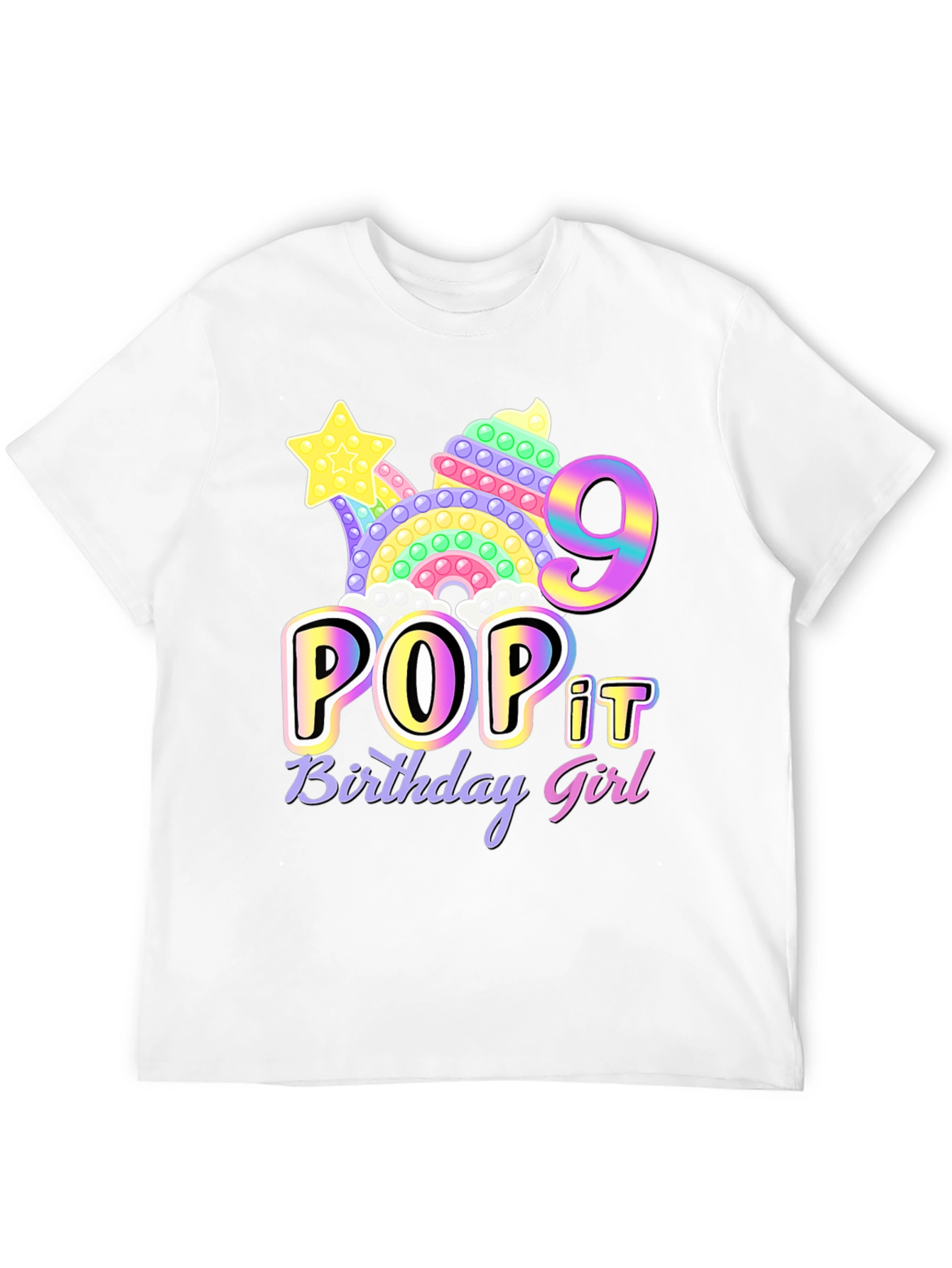 Pop It Birthday Girl Shirt - 9th Birthday