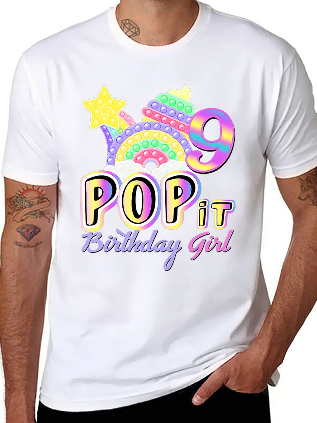 Pop It Birthday Girl Shirt - 9th Birthday
