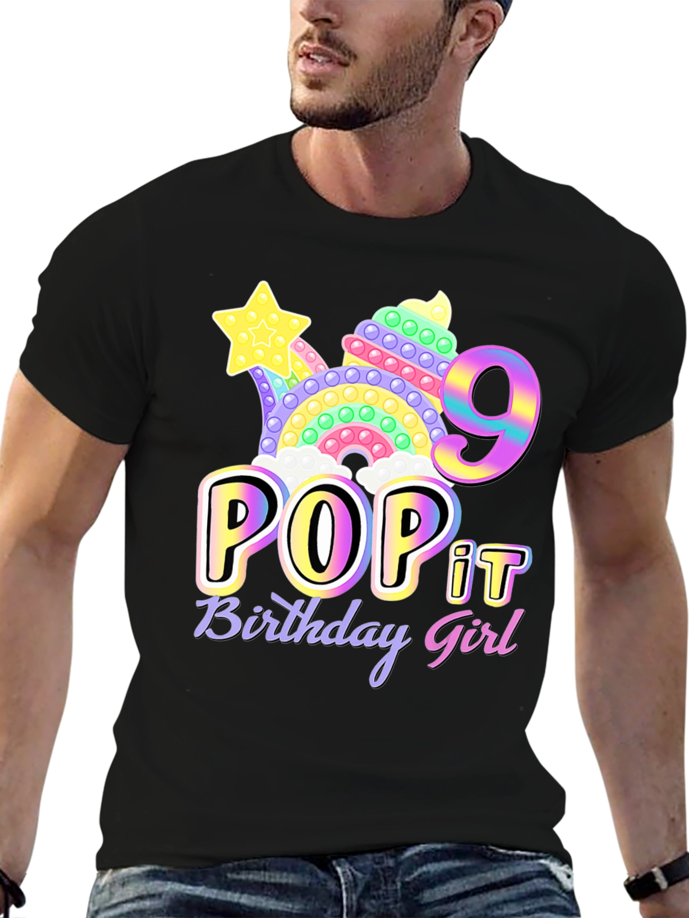 Pop It Birthday Girl Shirt - 9th Birthday