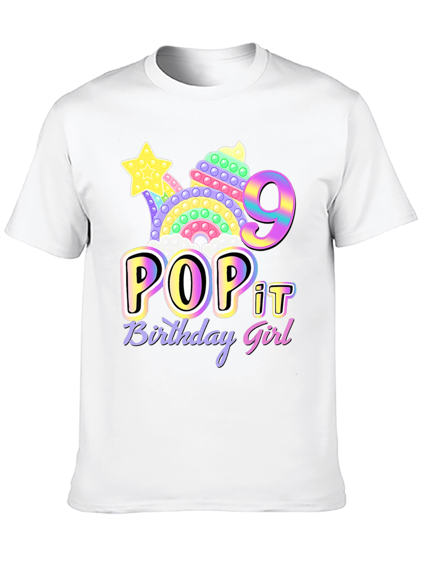 Pop It Birthday Girl Shirt - 9th Birthday