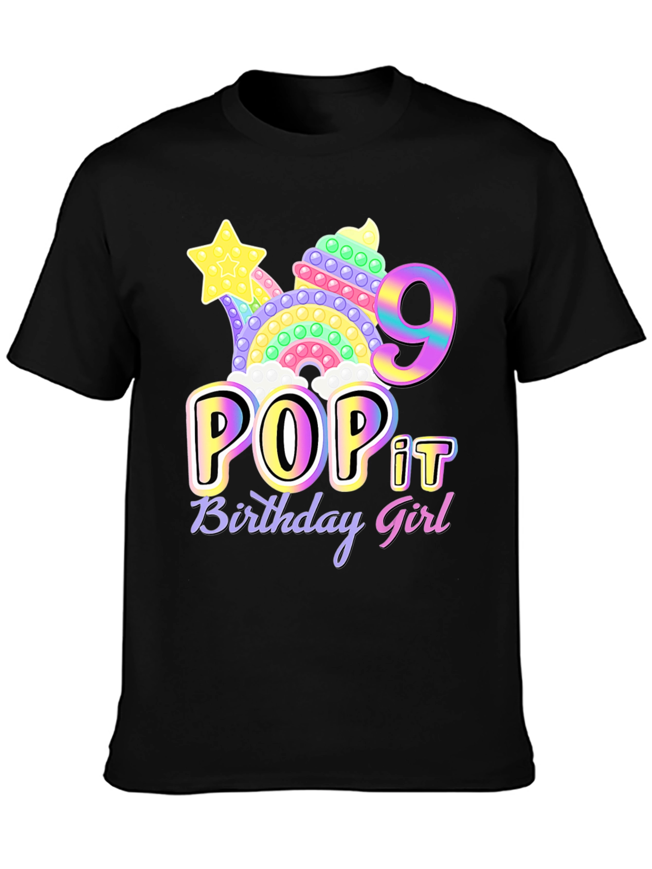 Pop It Birthday Girl Shirt - 9th Birthday