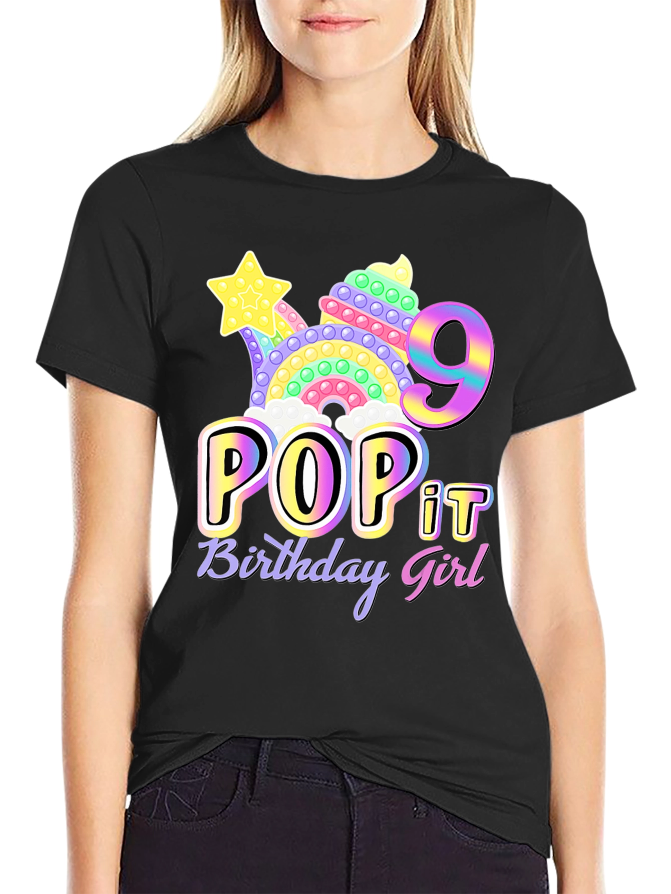 Pop It Birthday Girl Shirt - 9th Birthday