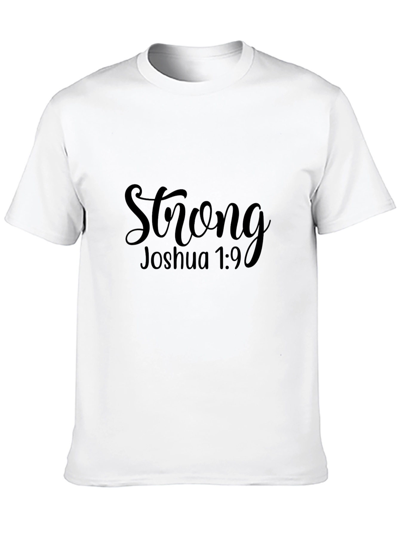 Strong Joshua 1:9 Black Graphic Tee