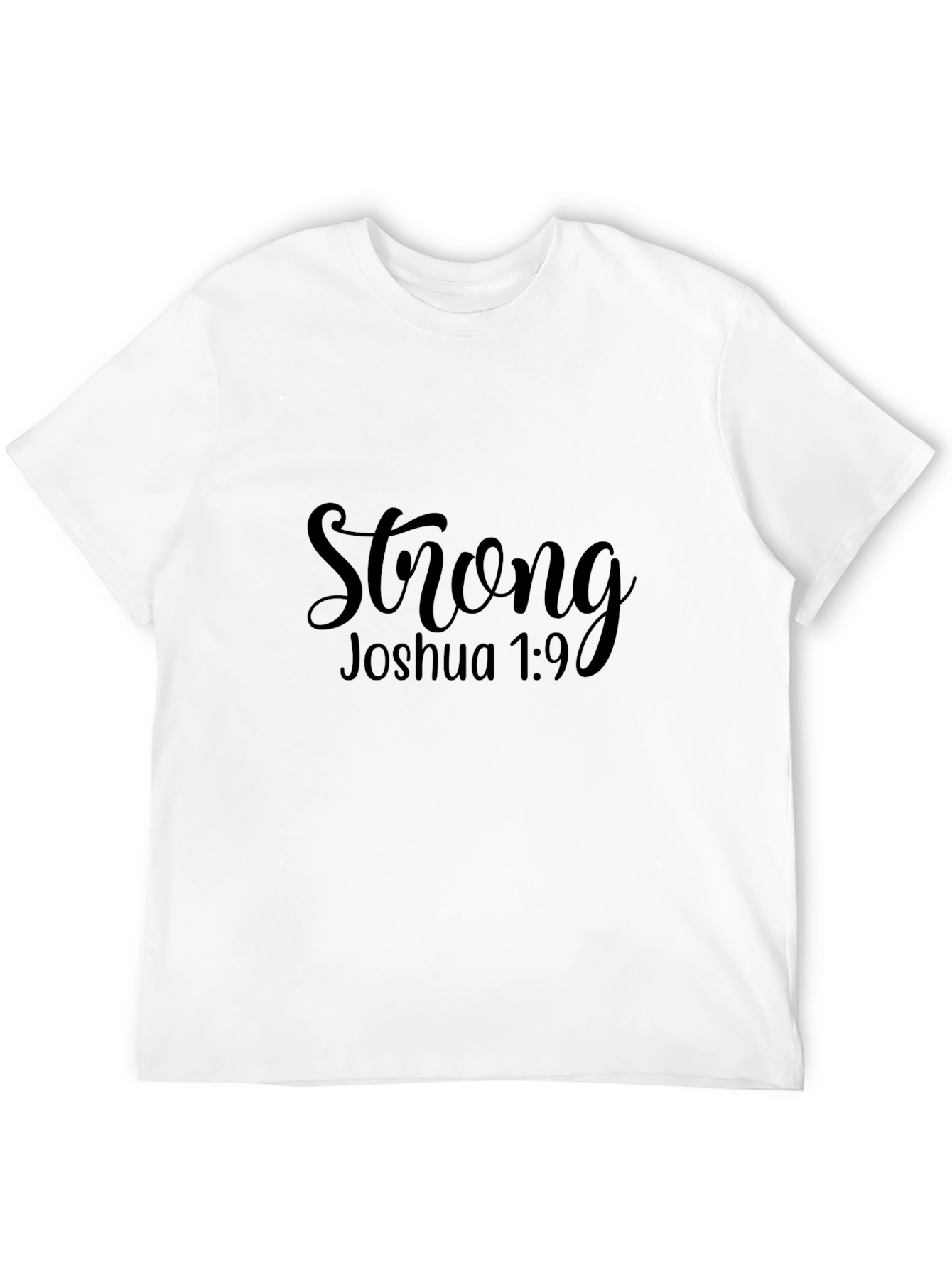 Strong Joshua 1:9 Black Graphic Tee