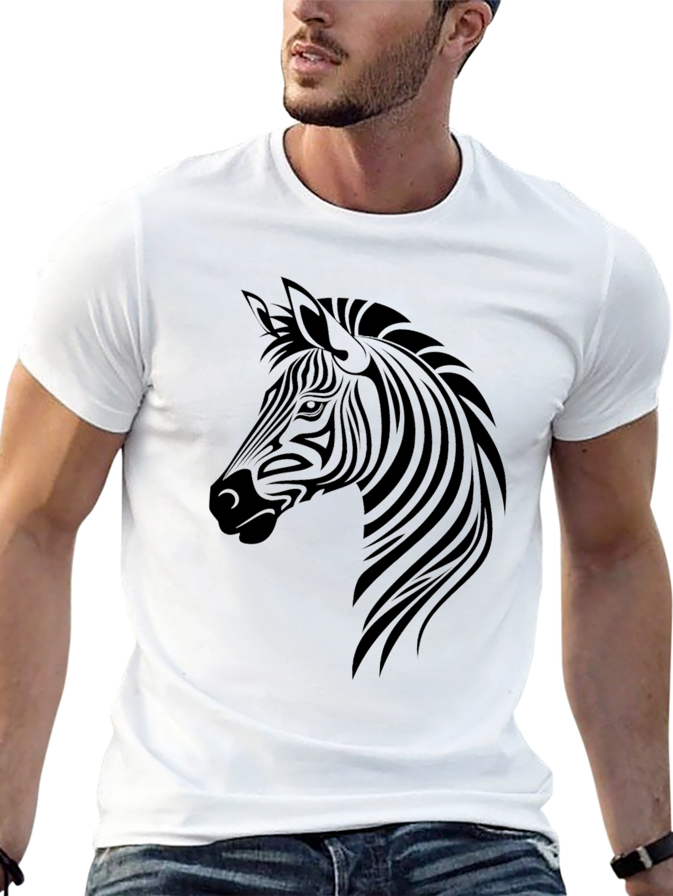 Zebra Graphic Tee - Mens Black T-Shirt
