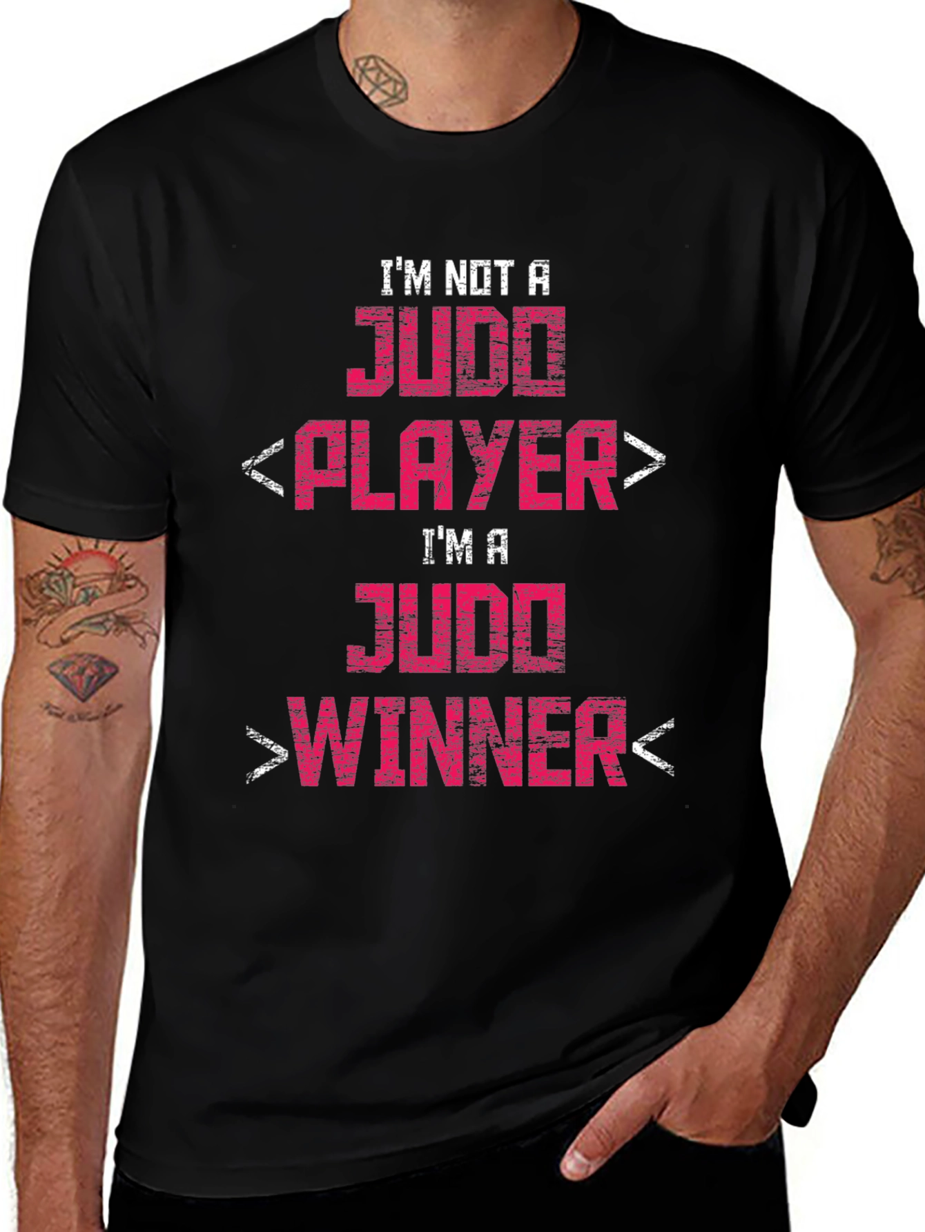 Judo Winner Graphic Tee - Black Cotton
