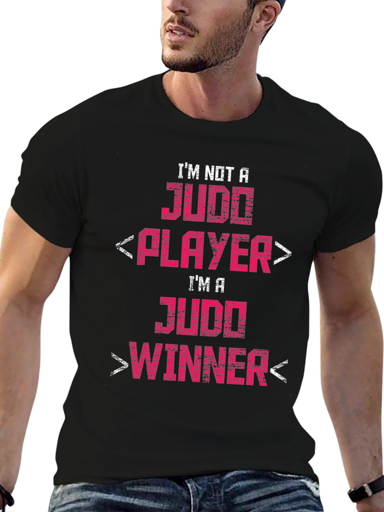 Judo Winner Graphic Tee - Black Cotton