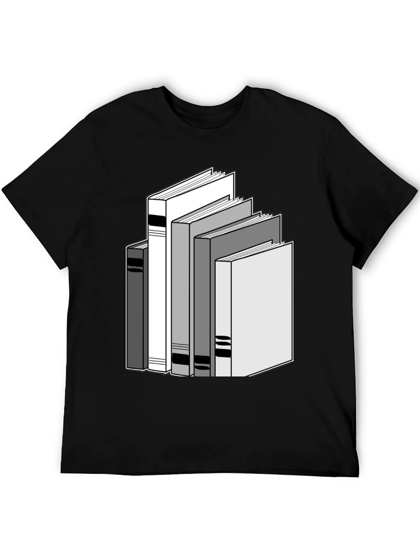 Stack of Books Graphic Tee - Unisex Black T-Shirt