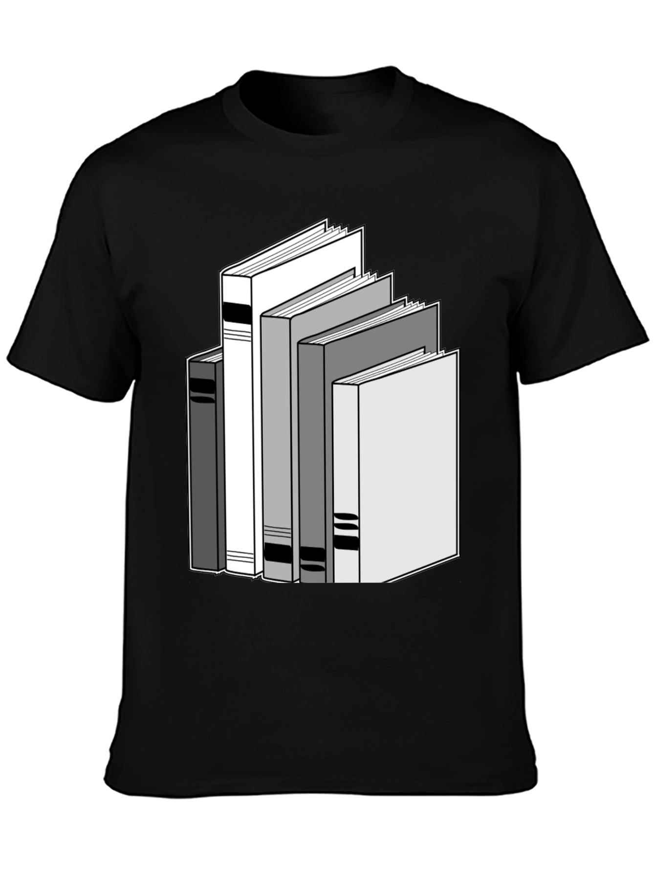 Stack of Books Graphic Tee - Unisex Black T-Shirt