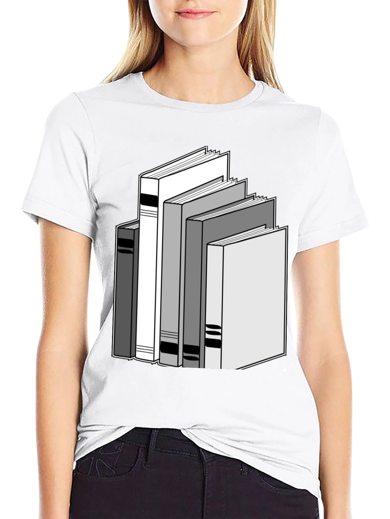 Stack of Books Graphic Tee - Unisex Black T-Shirt