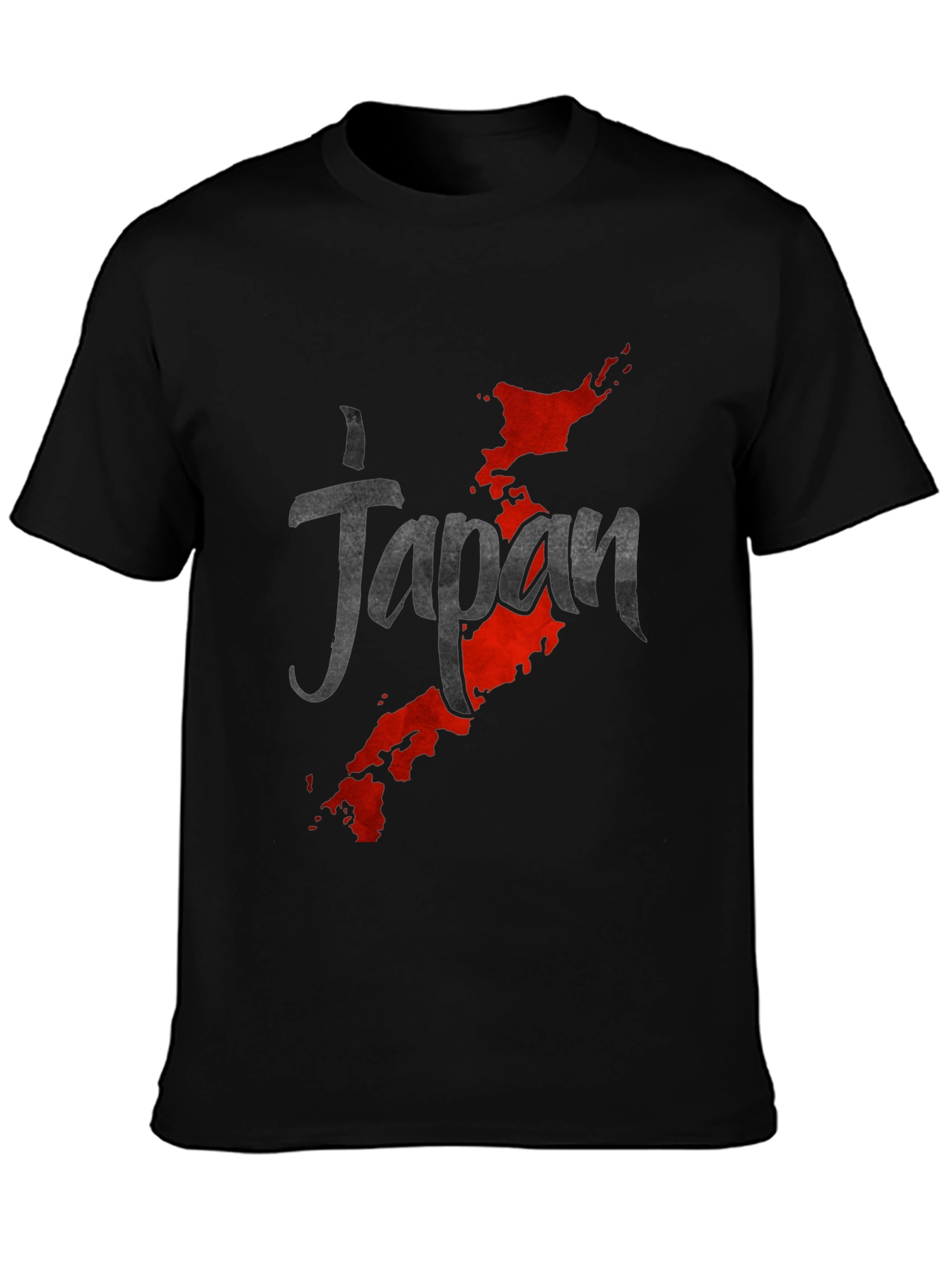 Japan Map Graphic Black T-Shirt
