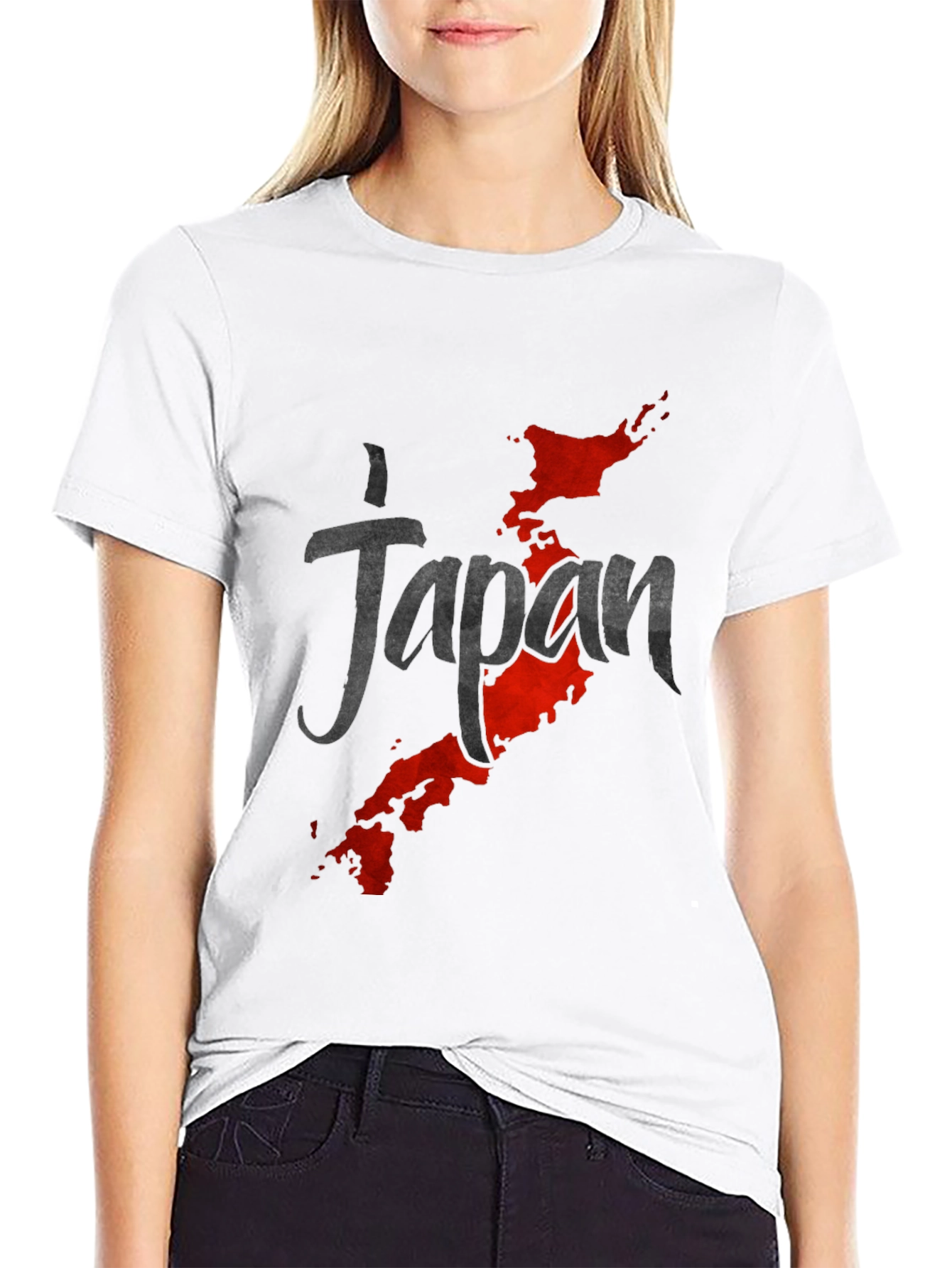Japan Map Graphic Black T-Shirt