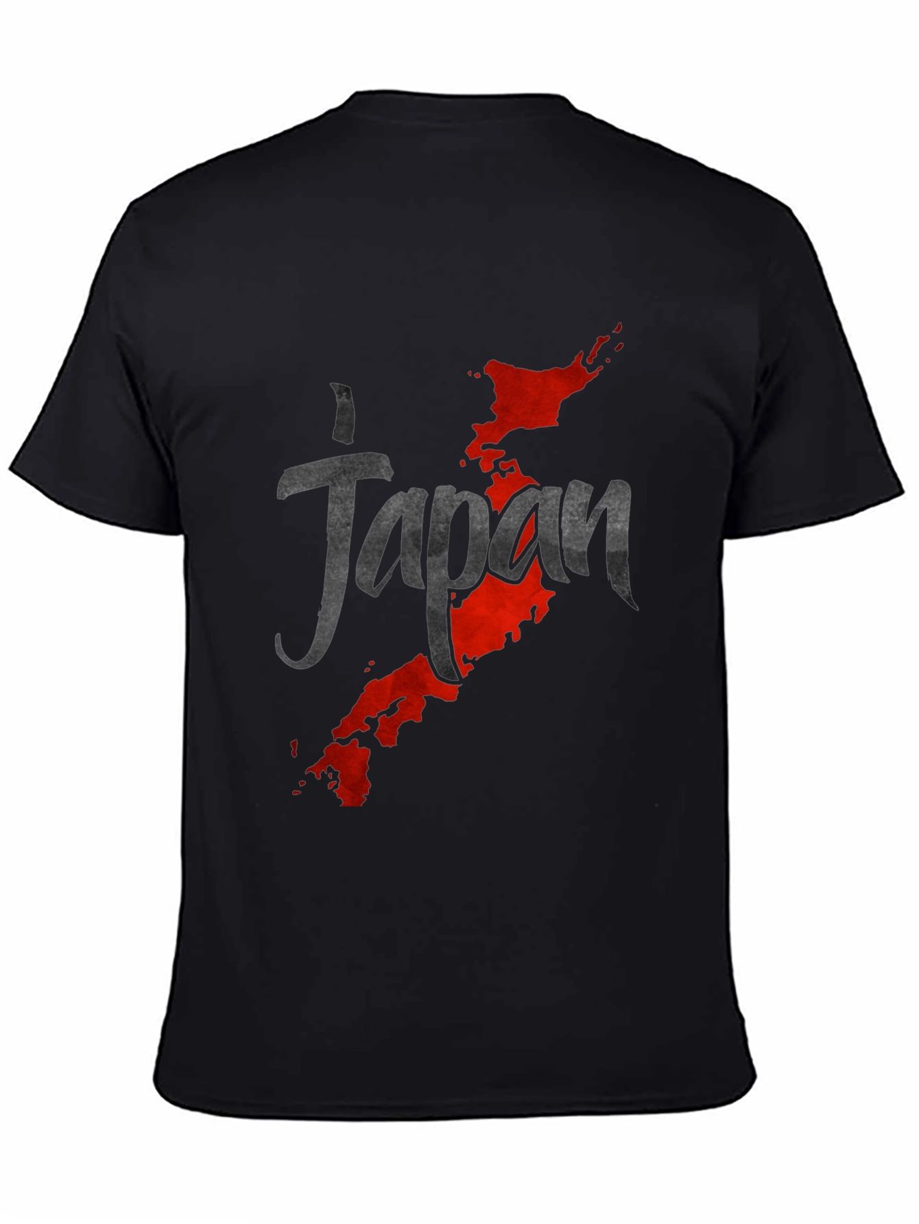 Japan Map Graphic Black T-Shirt