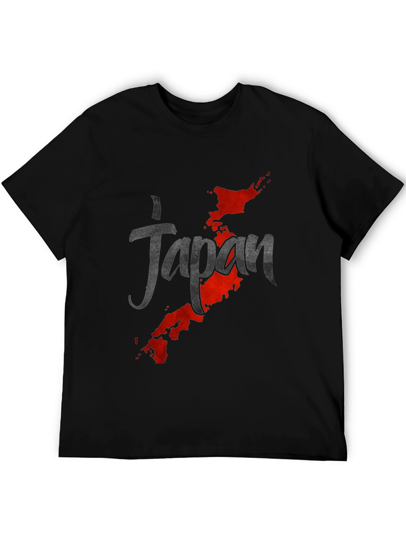 Japan Map Graphic Black T-Shirt