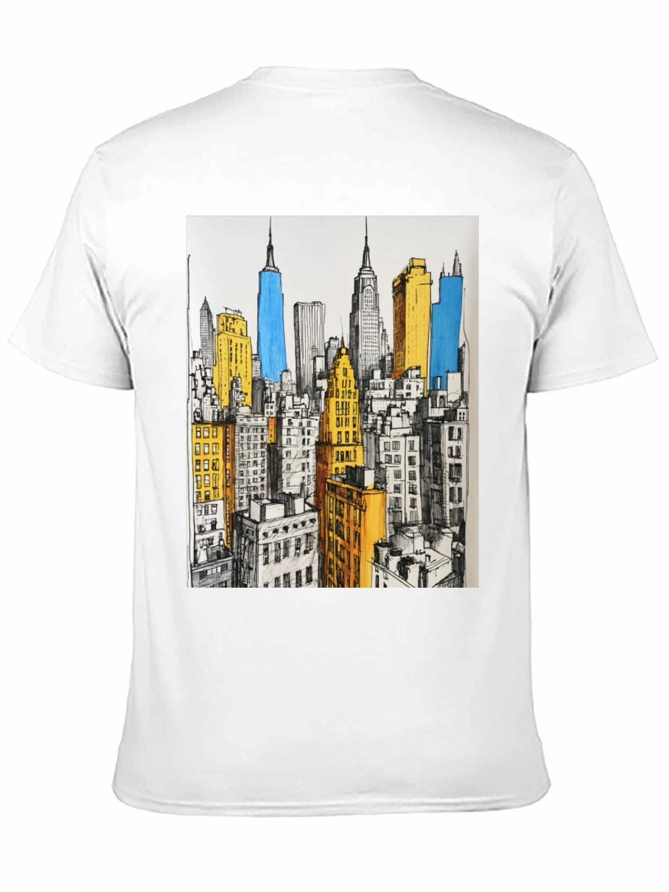 New York City Skyline Graphic T-Shirt - Black