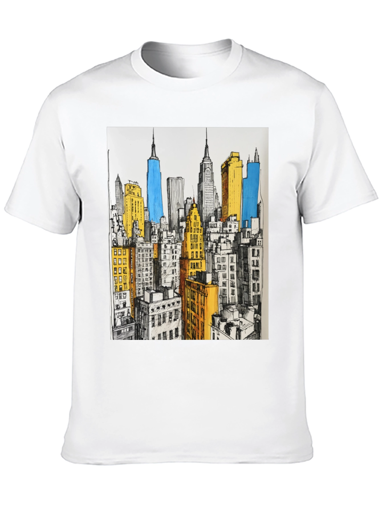 New York City Skyline Graphic T-Shirt - Black
