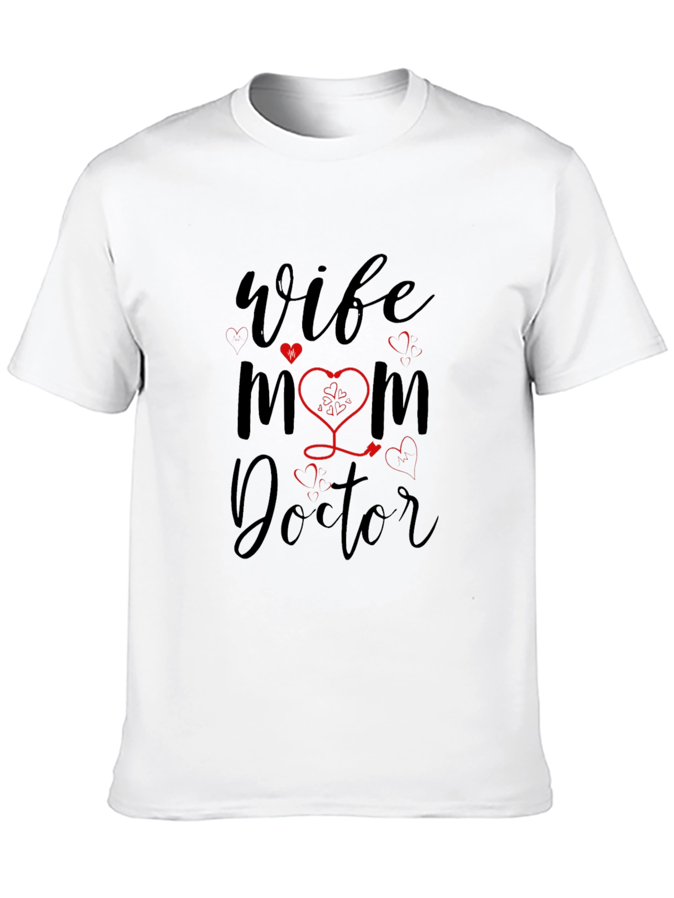 Wife Mom Doctor Graphic T-Shirt - Black