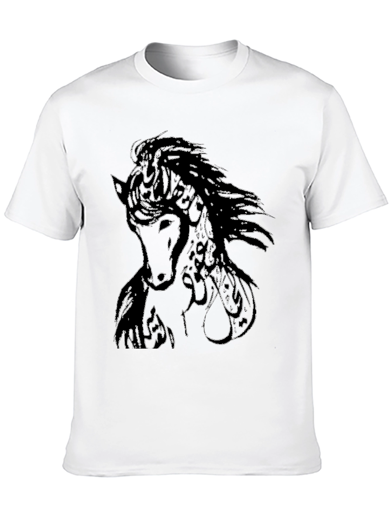 Black Horse Graphic Tee for Men
