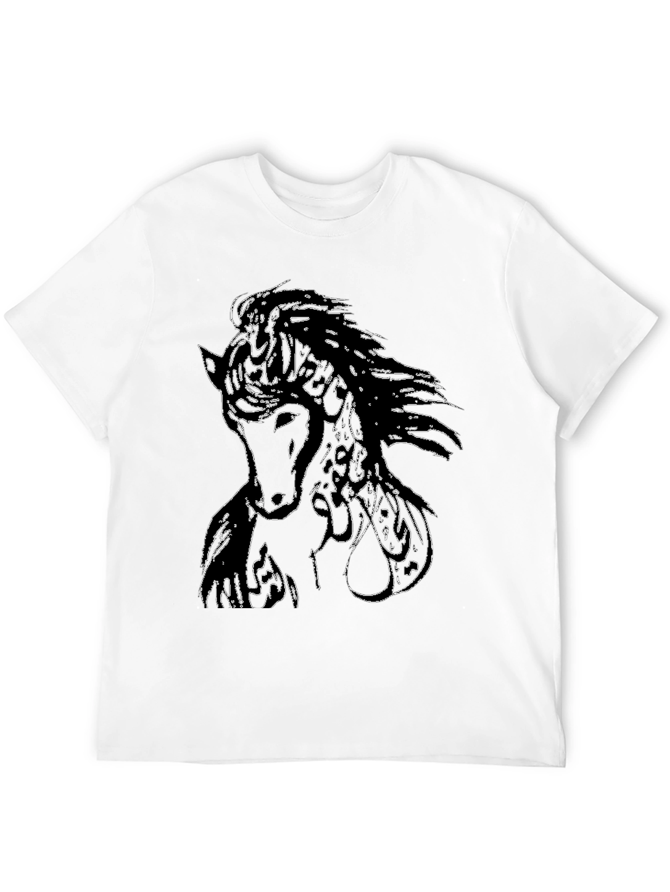 Black Horse Graphic Tee for Men
