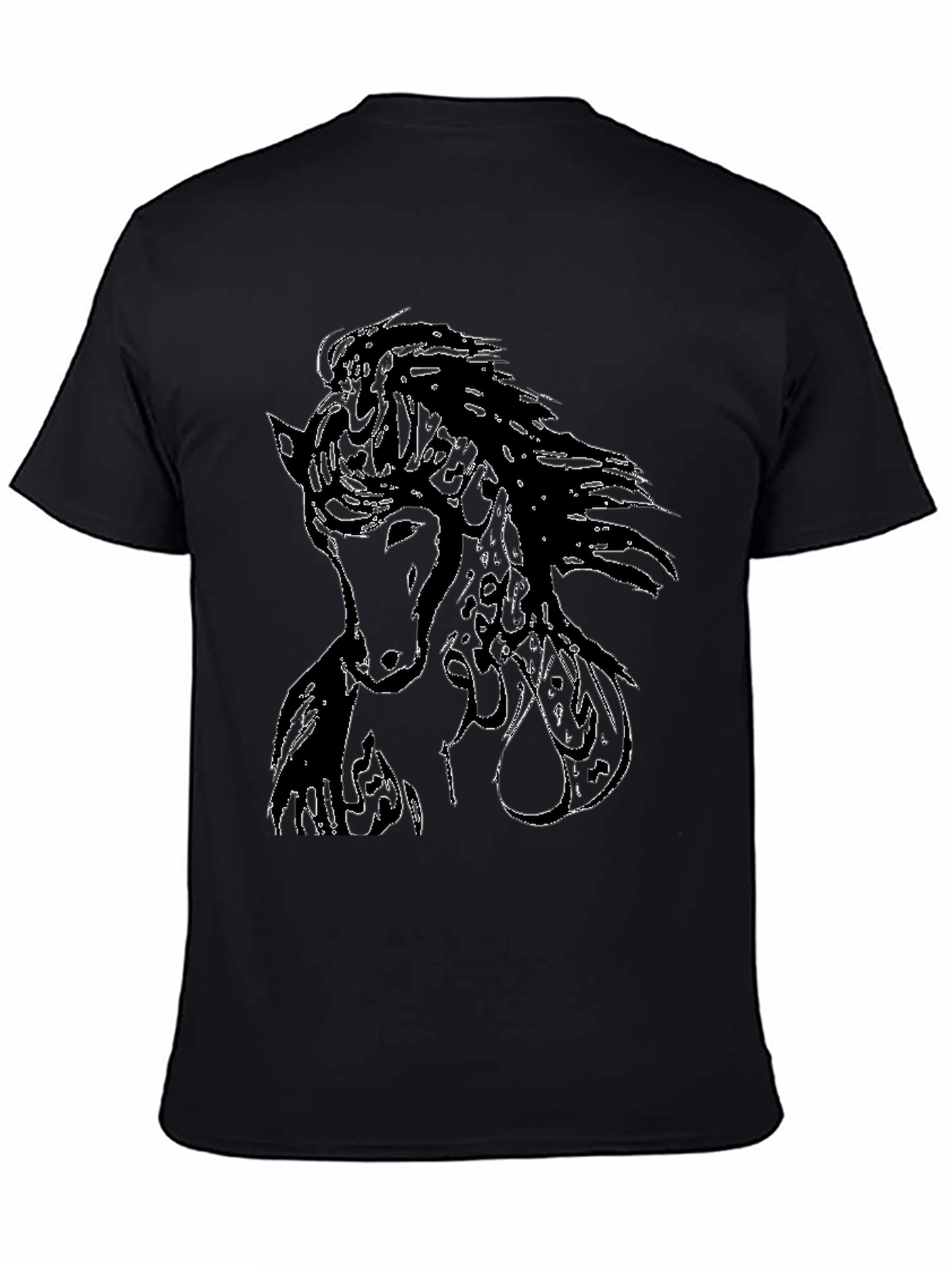 Black Horse Graphic Tee for Men