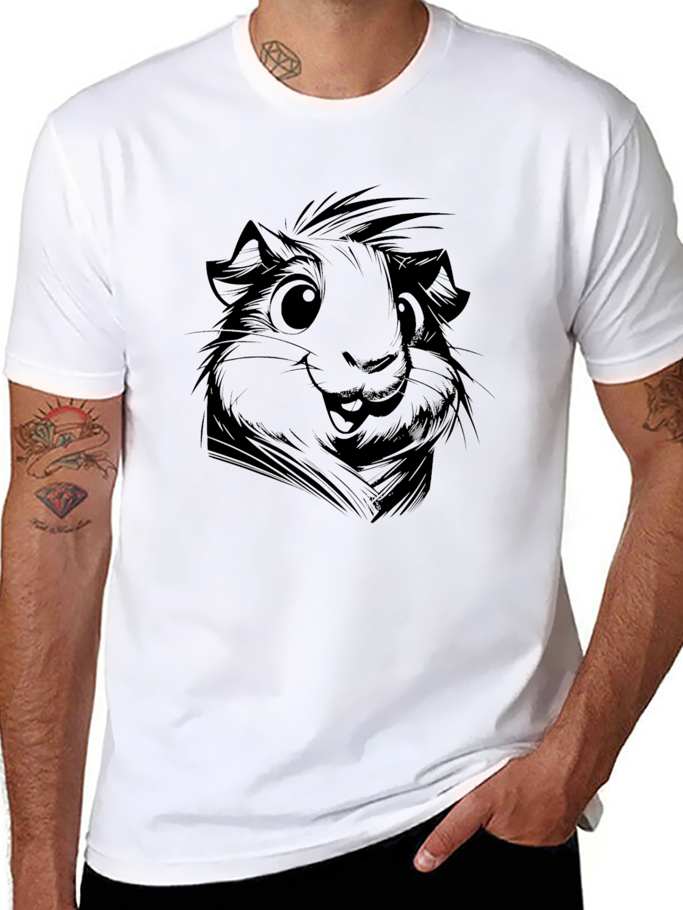 Guinea Pig Graphic Tee - Mens Black T-Shirt