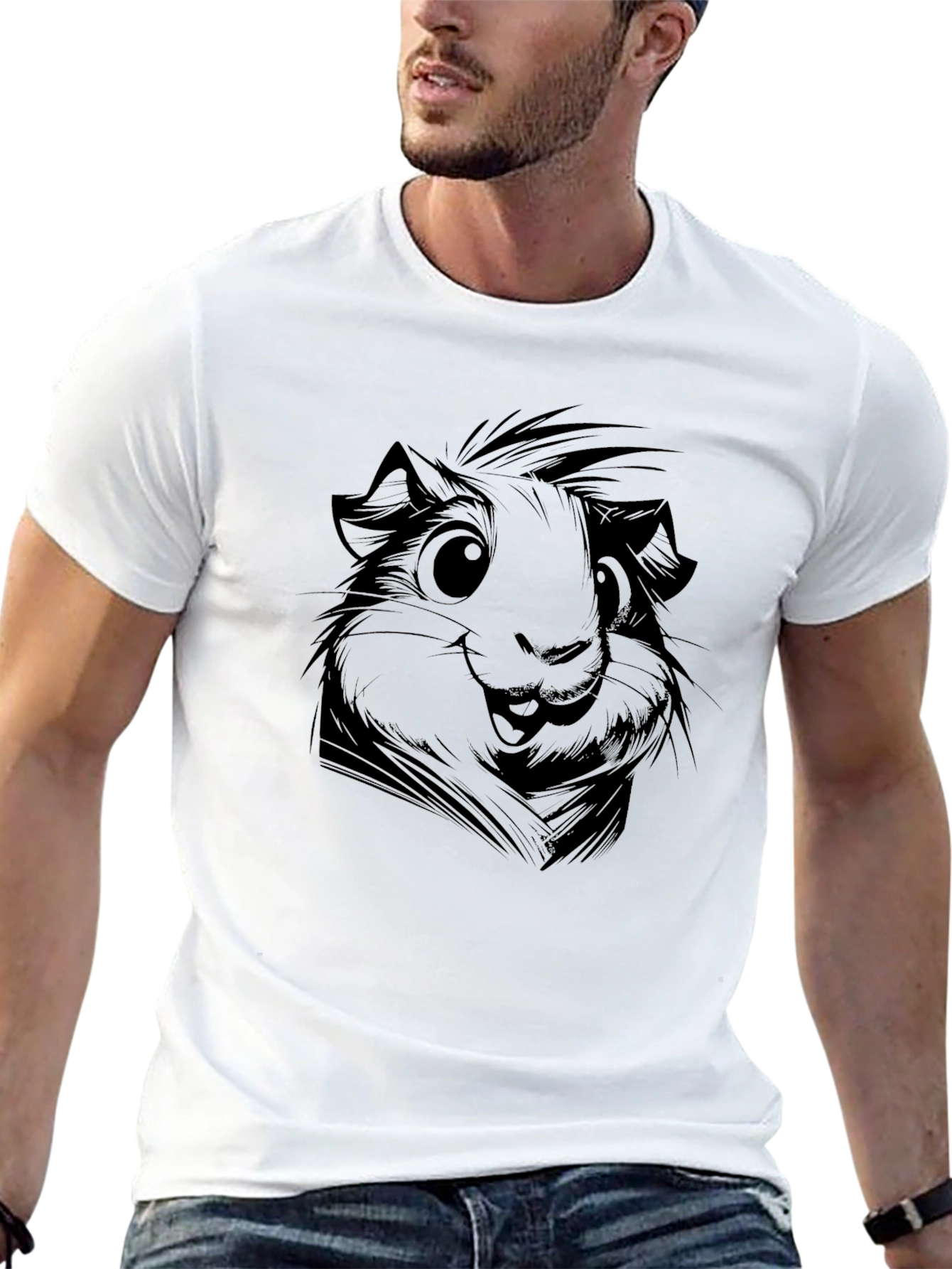 Guinea Pig Graphic Tee - Mens Black T-Shirt