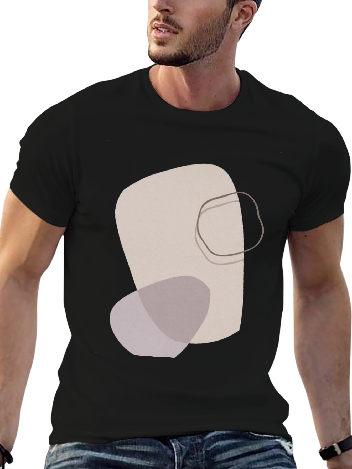 Abstract Graphic Print Tee - Modern Casual Style