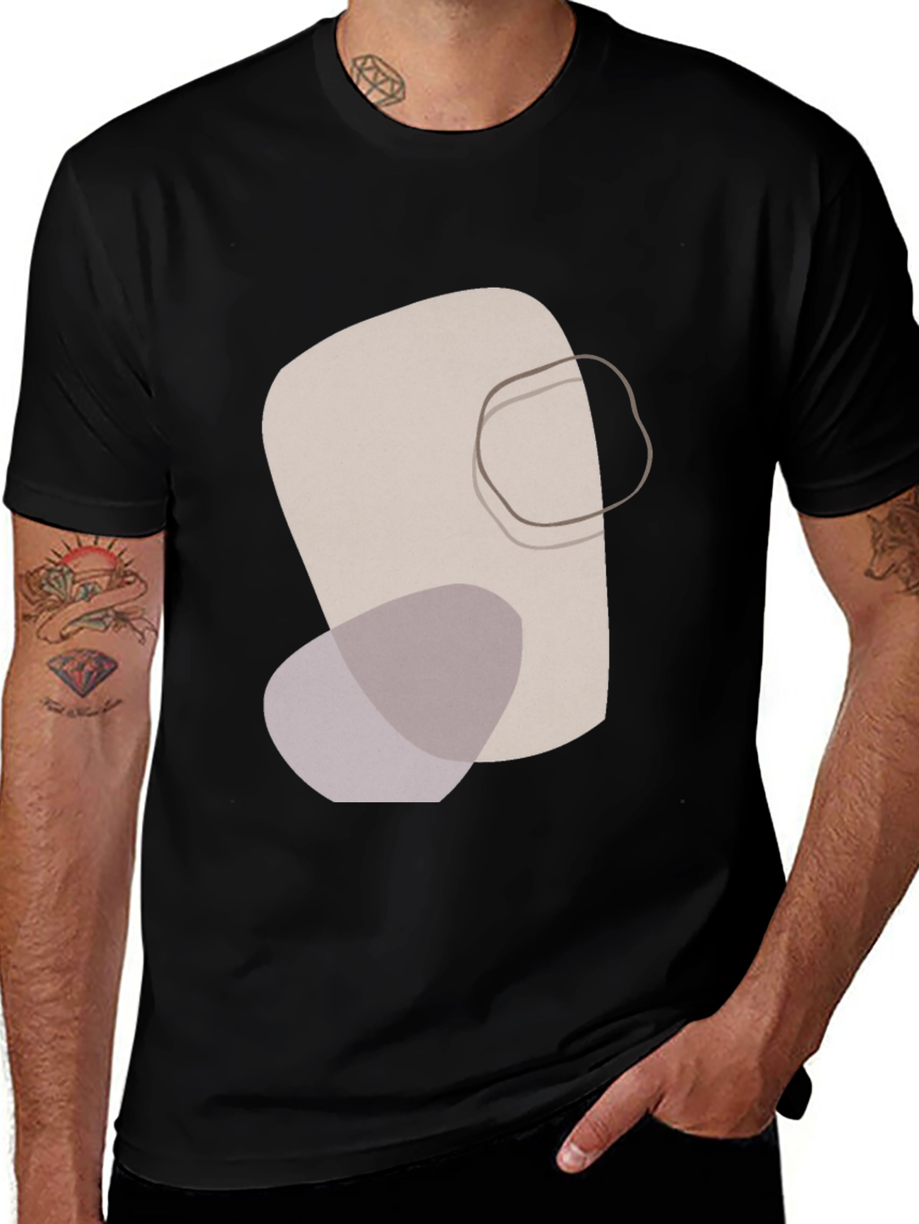 Abstract Graphic Print Tee - Modern Casual Style