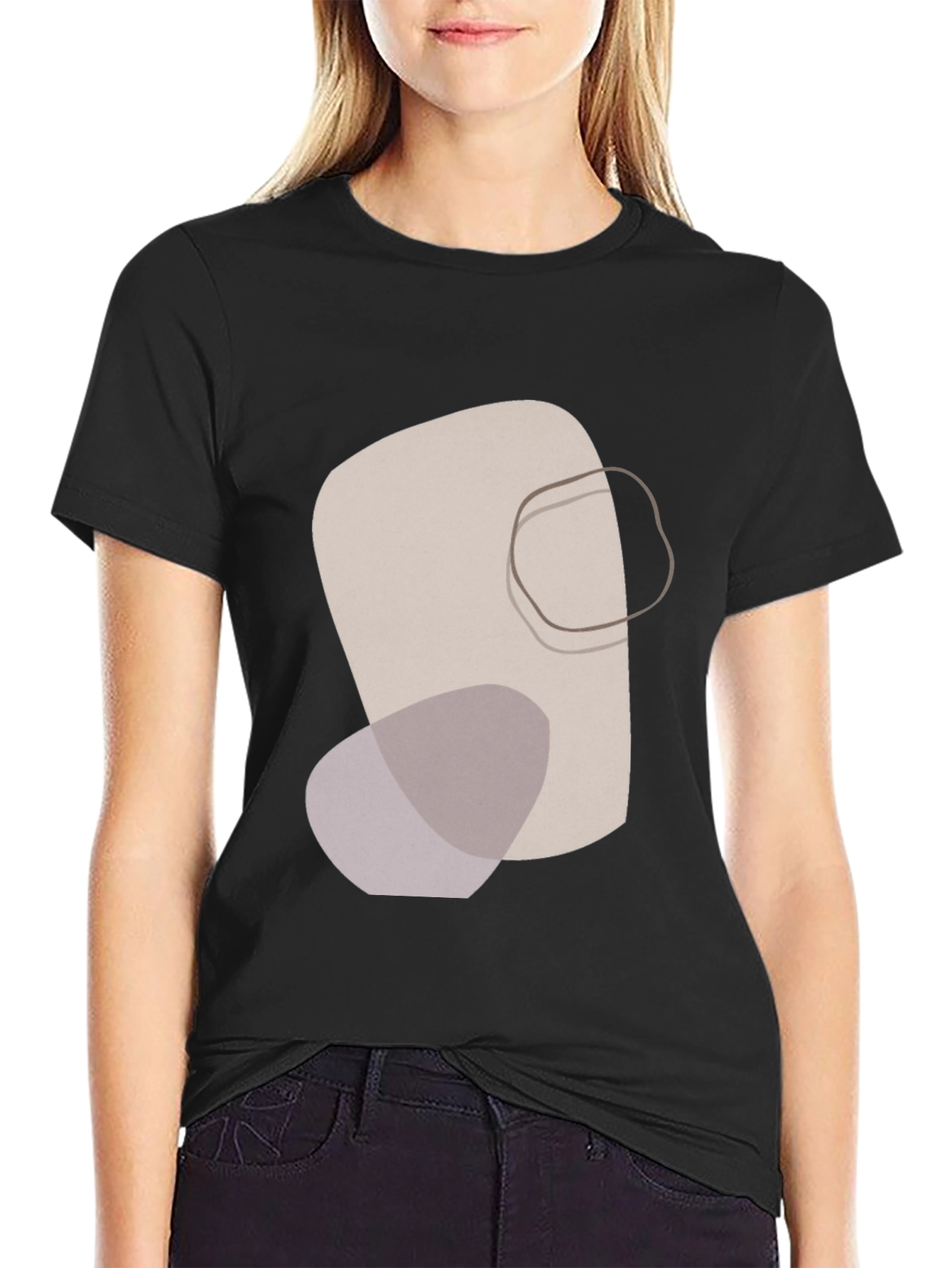 Abstract Graphic Print Tee - Modern Casual Style