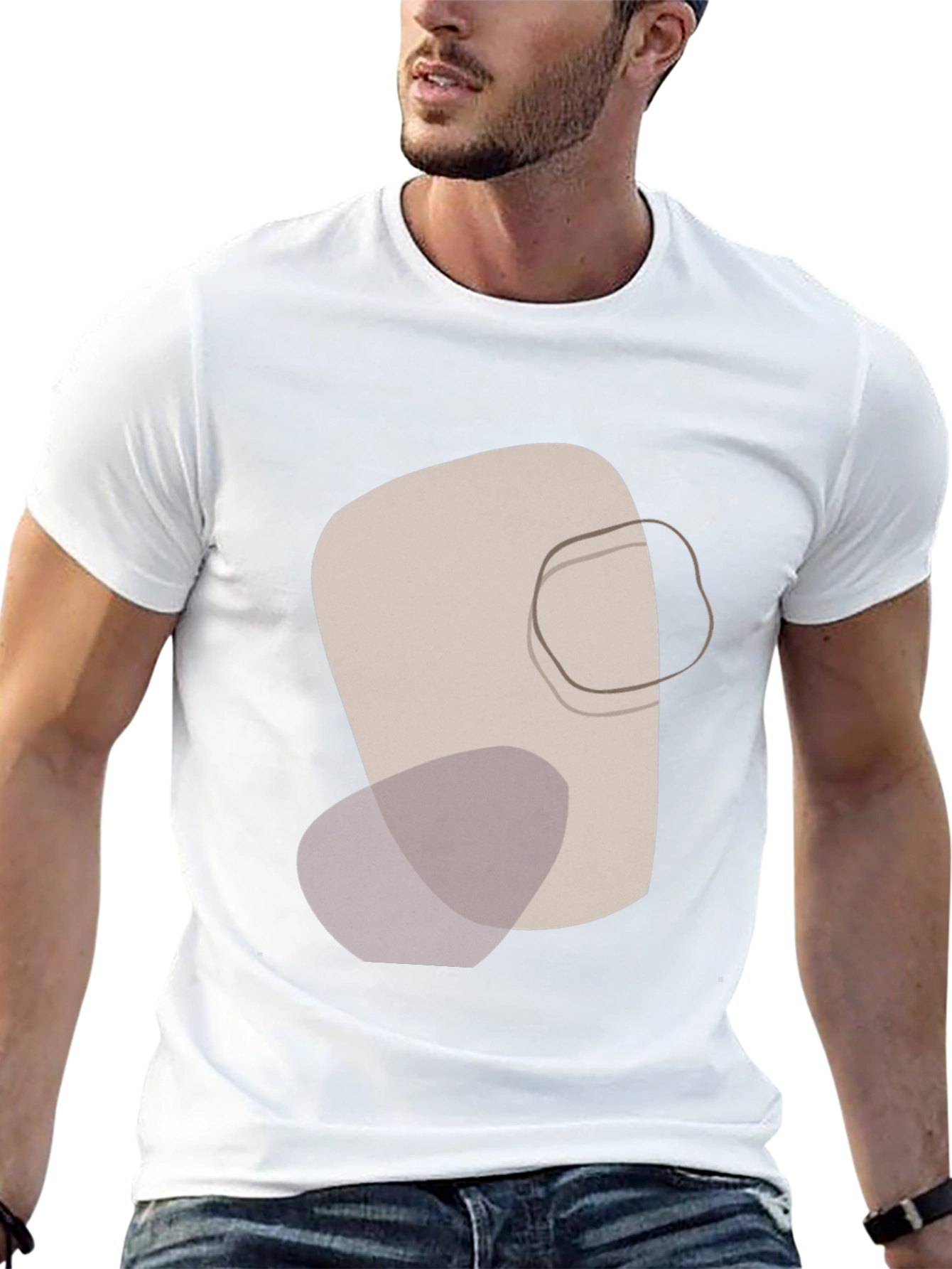 Abstract Graphic Print Tee - Modern Casual Style