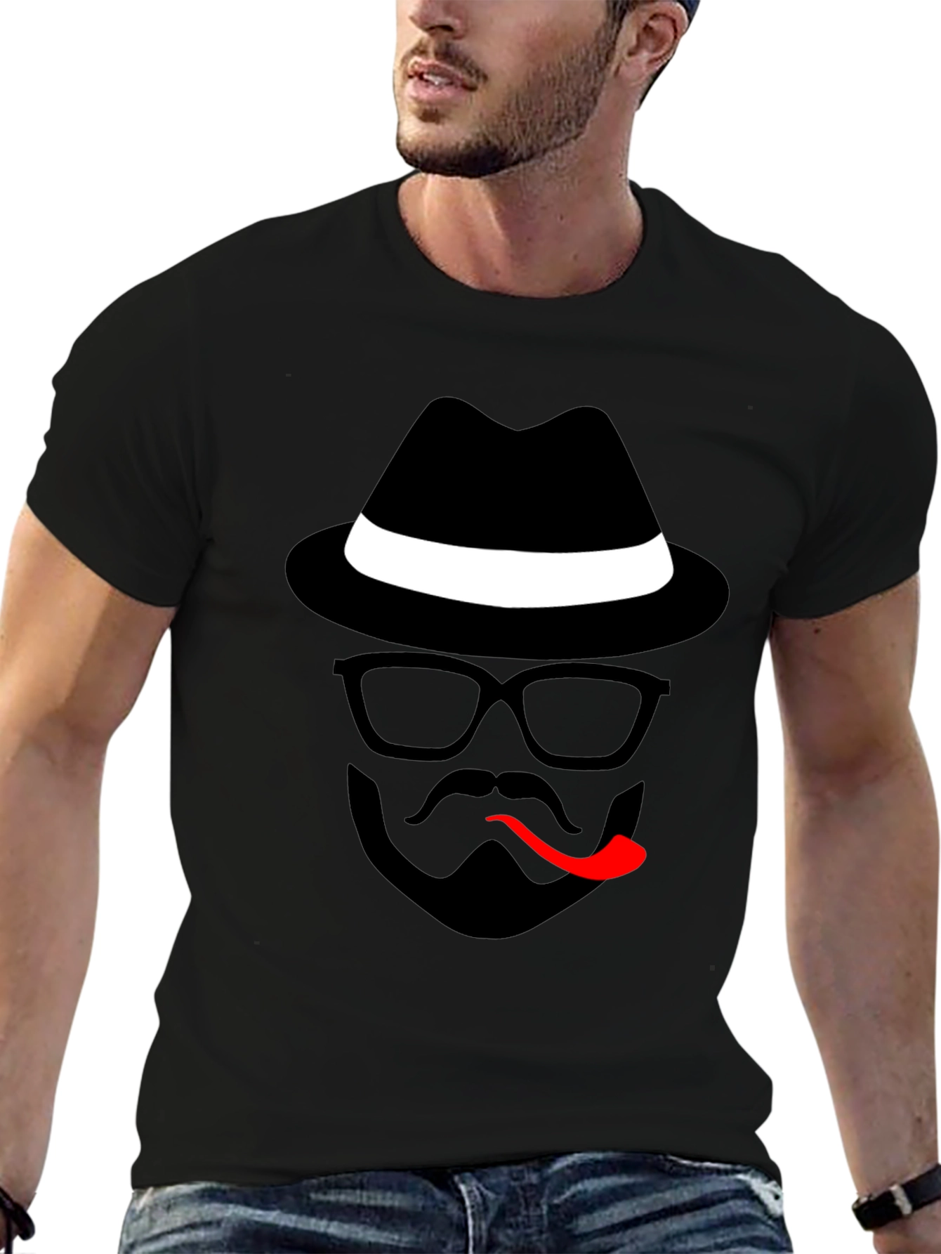 Cool Detective Graphic Black T-Shirt
