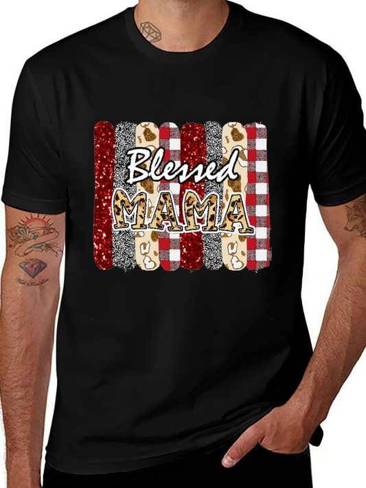 Blessed Mama Graphic Tee Shirt