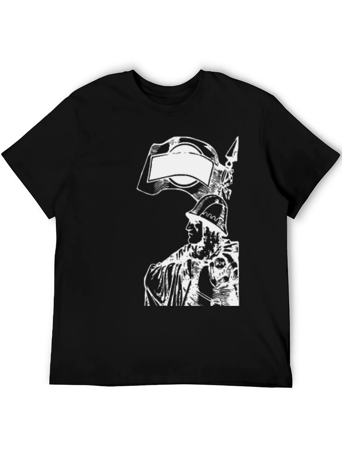 Black T-Shirt with White Soldier Graphic