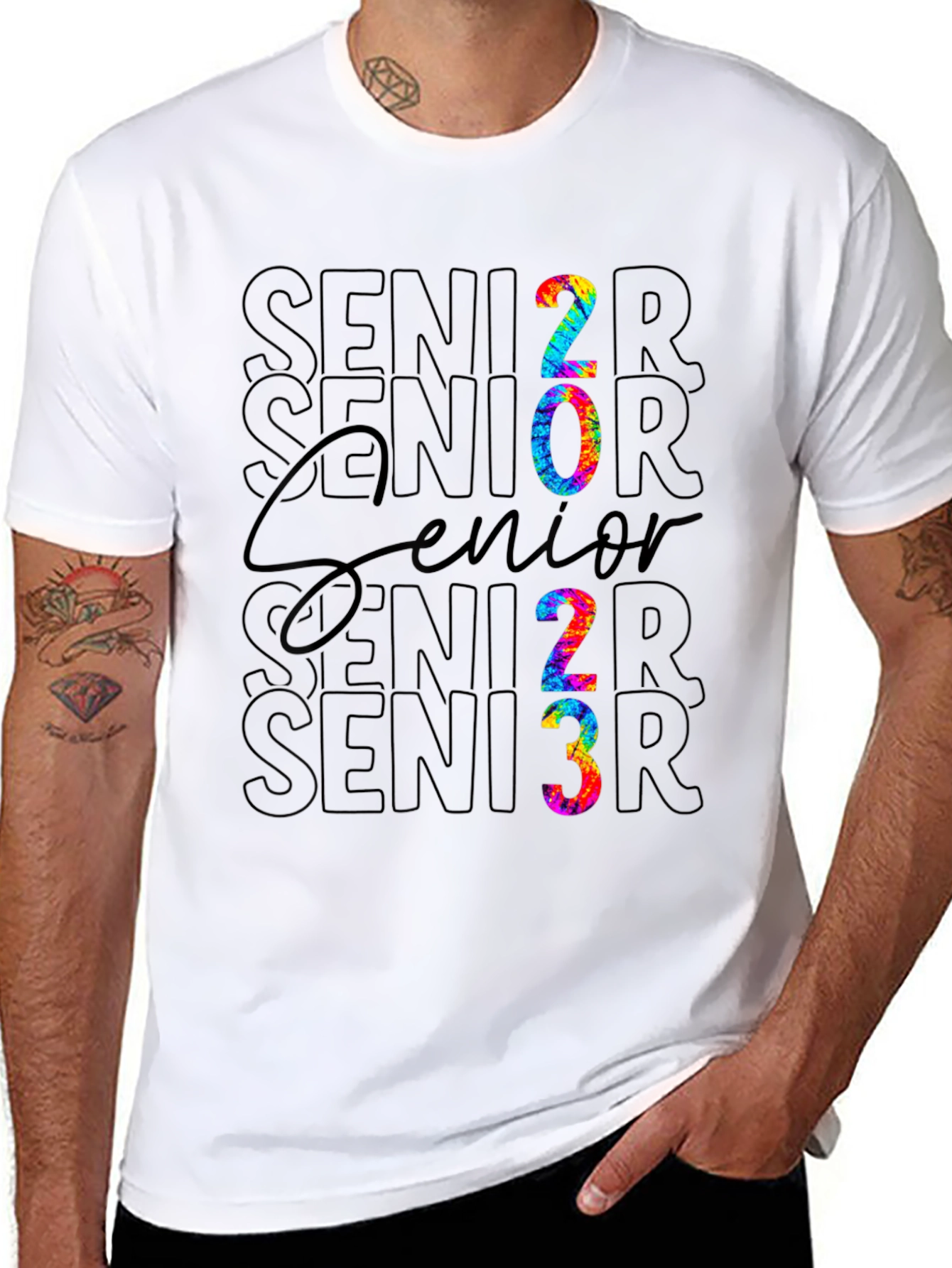 Senior 2023 Tie Dye Graphic T-Shirt