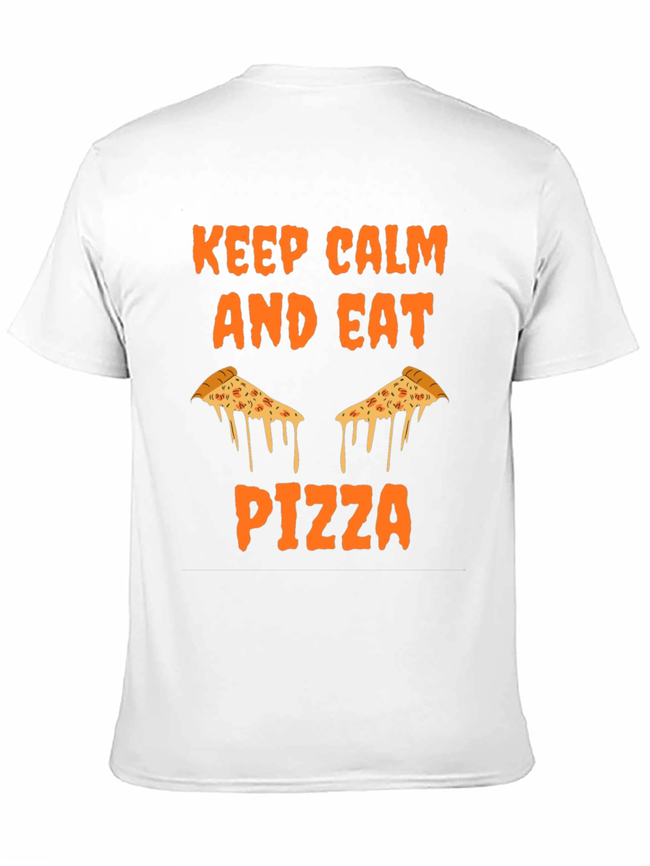 Keep Calm Eat Pizza Black Graphic Tee Shirt