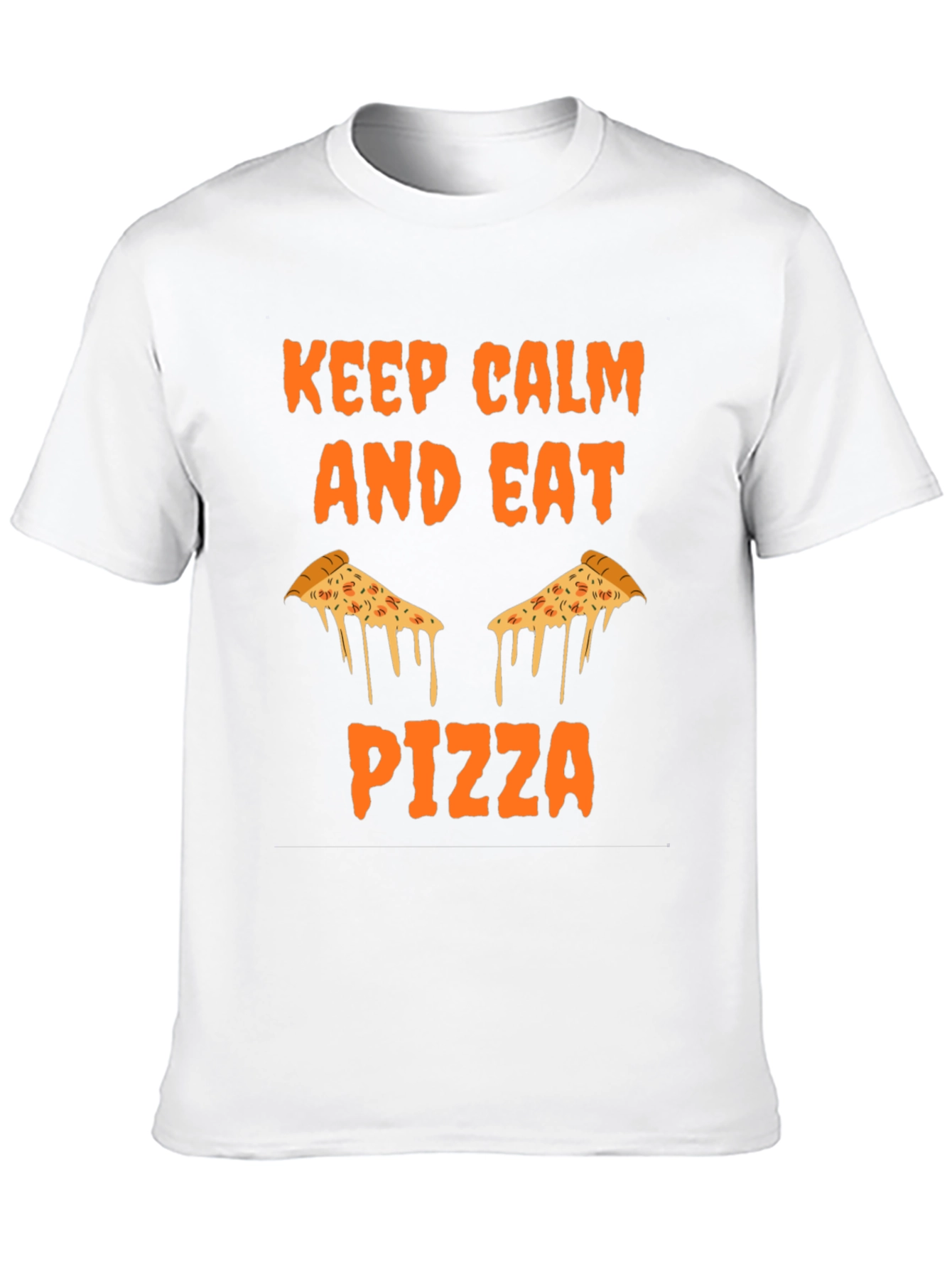 Keep Calm Eat Pizza Black Graphic Tee Shirt