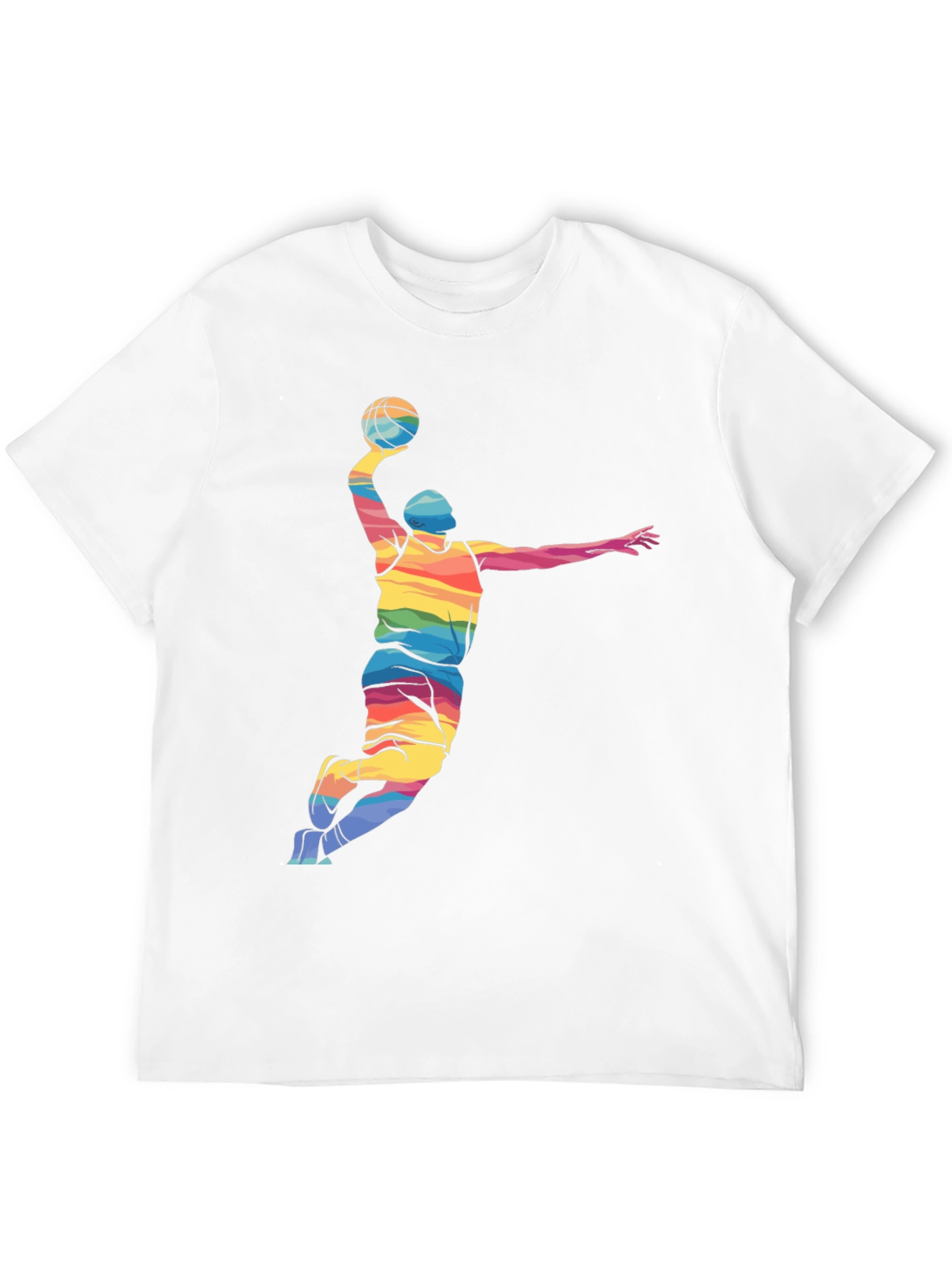 Rainbow Basketball Player Graphic Tee