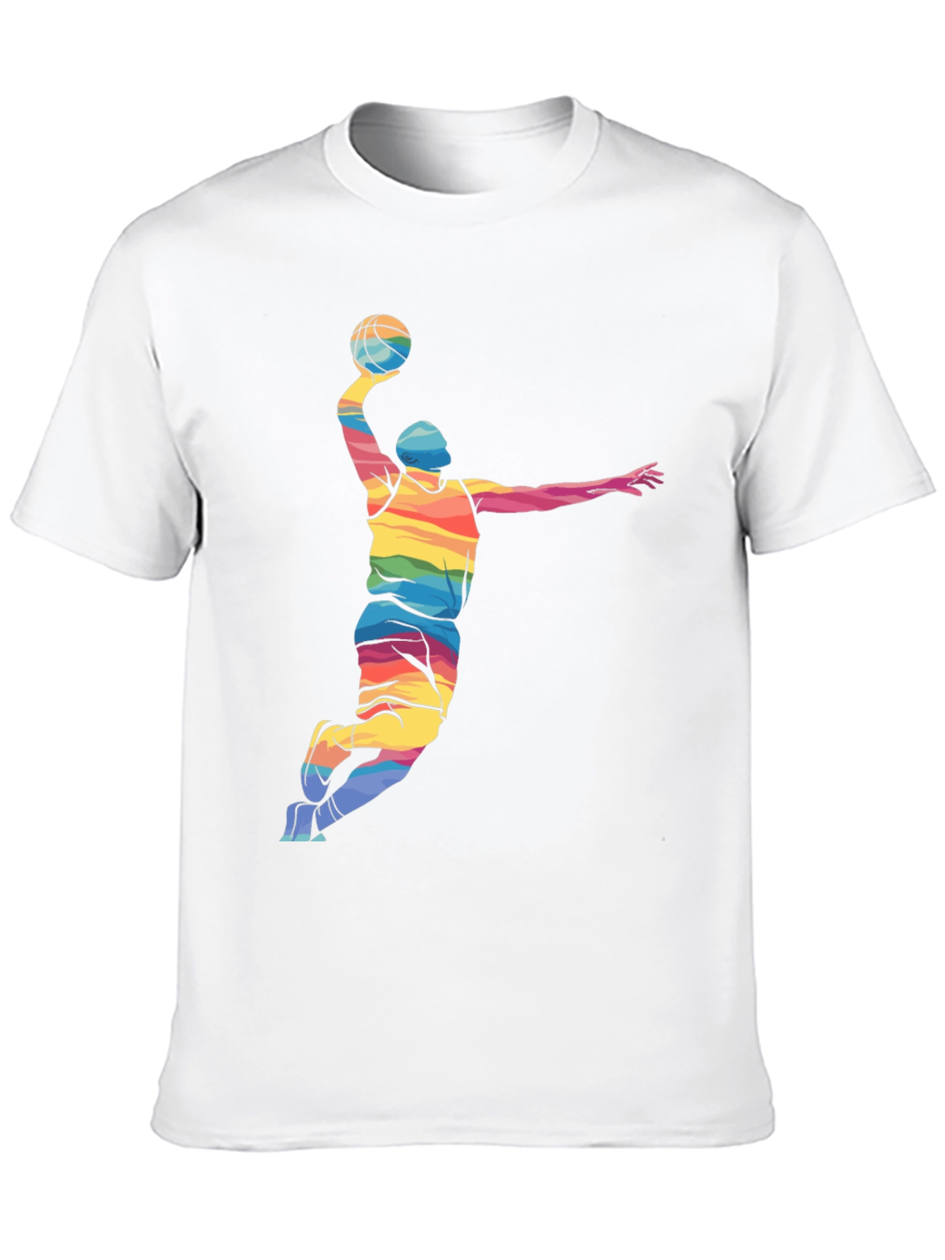 Rainbow Basketball Player Graphic Tee