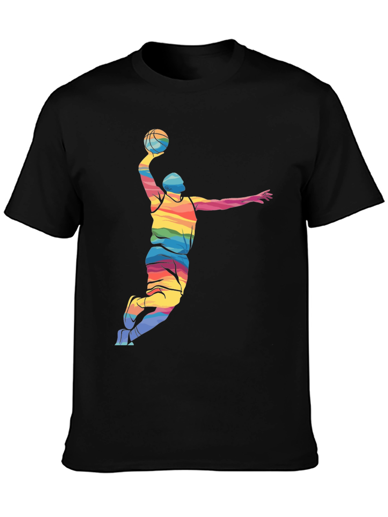 Rainbow Basketball Player Graphic Tee