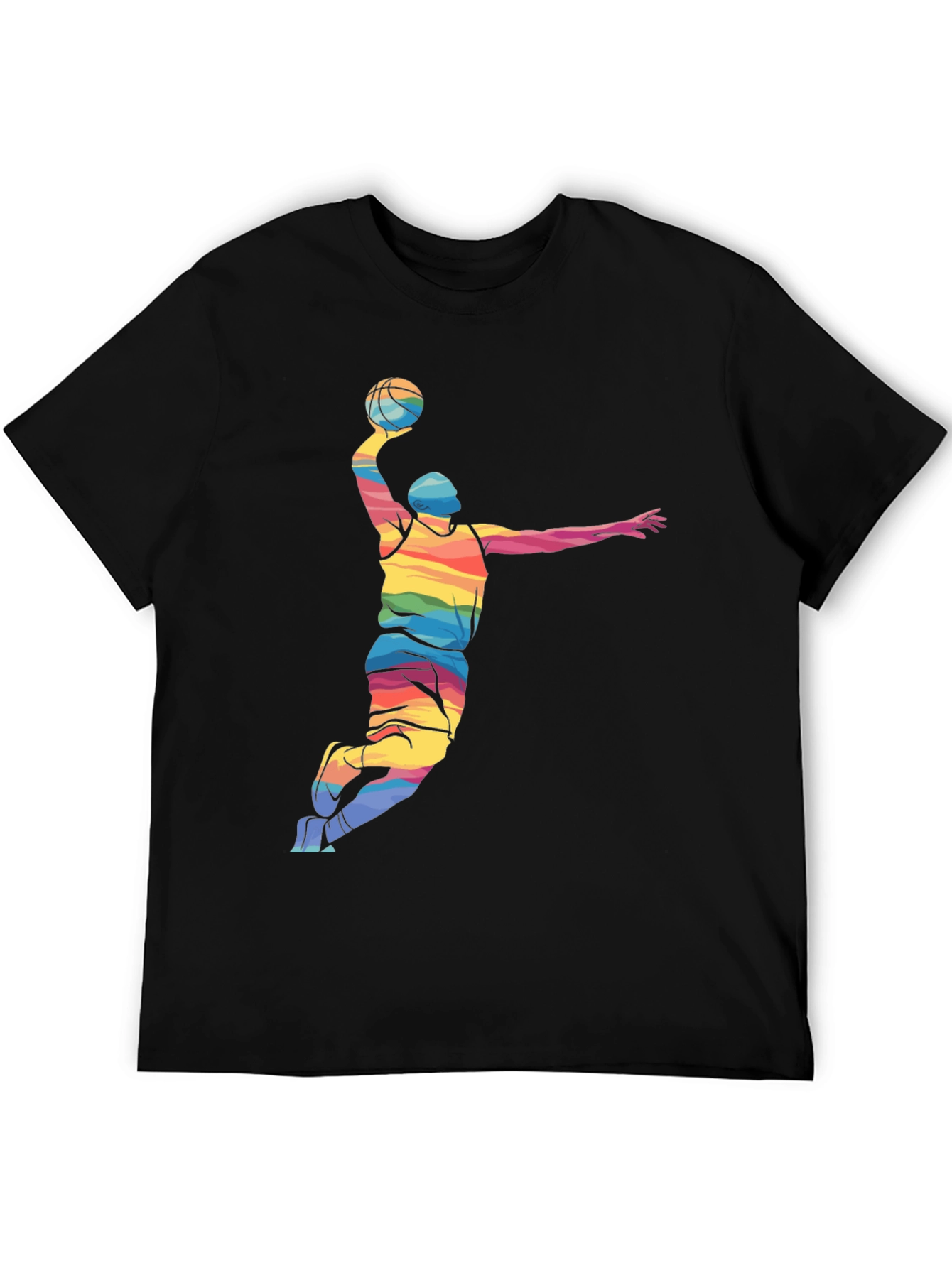 Rainbow Basketball Player Graphic Tee