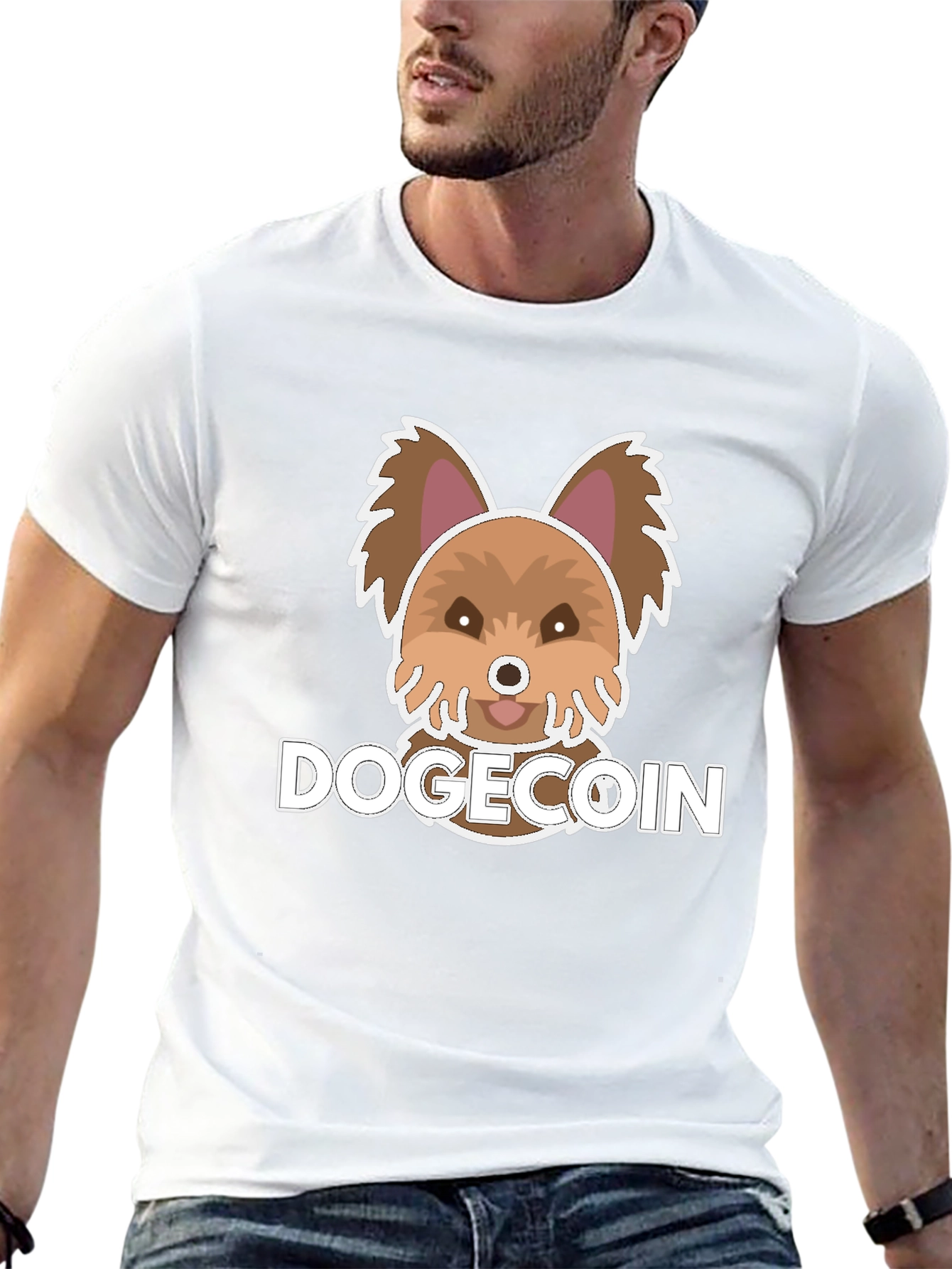 Dogecoin Cute Puppy Graphic Tee - Black