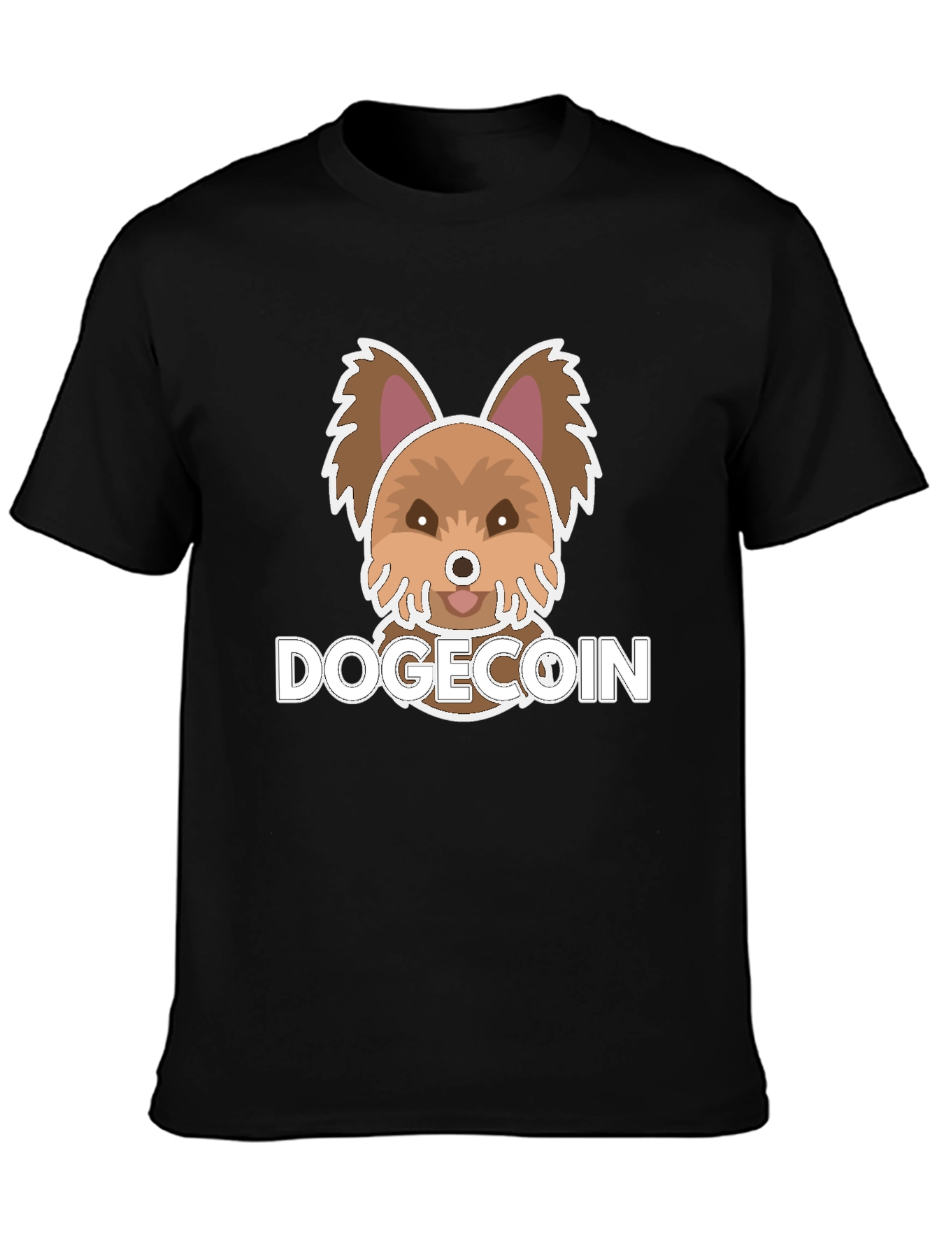Dogecoin Cute Puppy Graphic Tee - Black