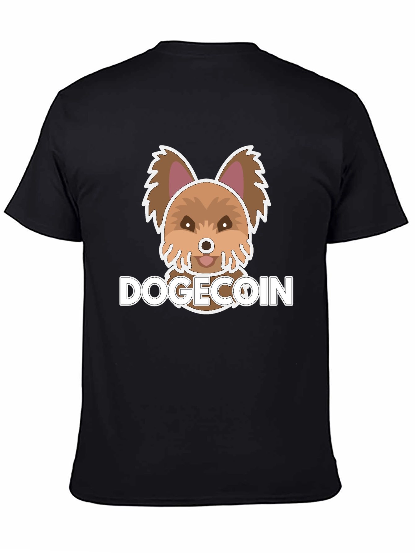 Dogecoin Cute Puppy Graphic Tee - Black