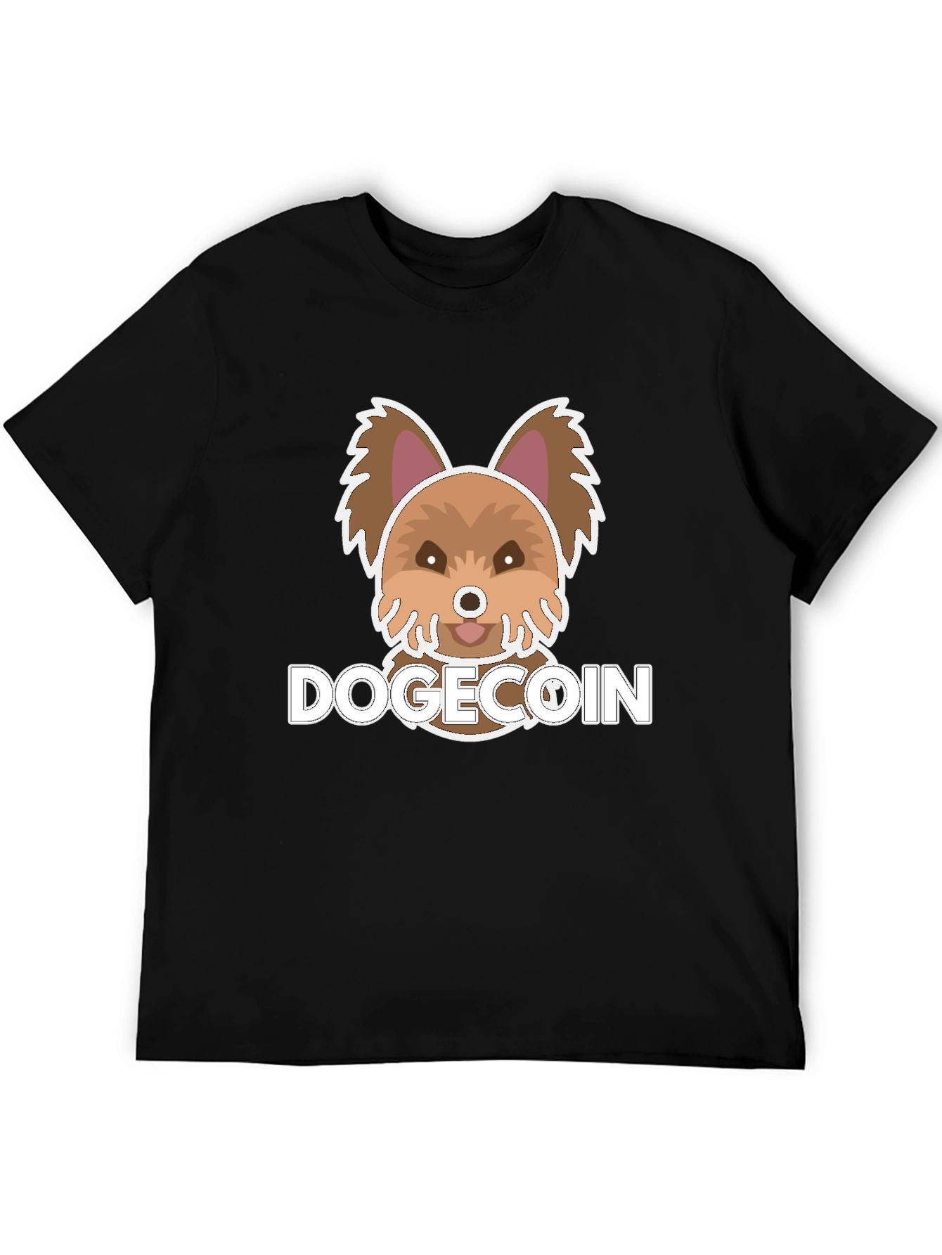 Dogecoin Cute Puppy Graphic Tee - Black
