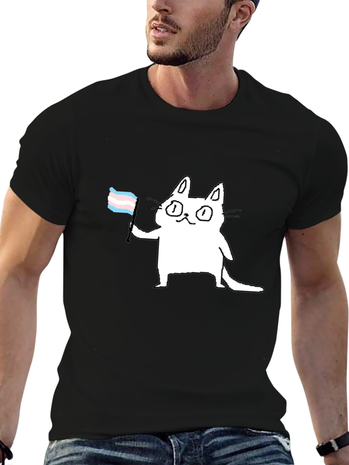 Trans Cat T-Shirt - Prideful & Playful Tee