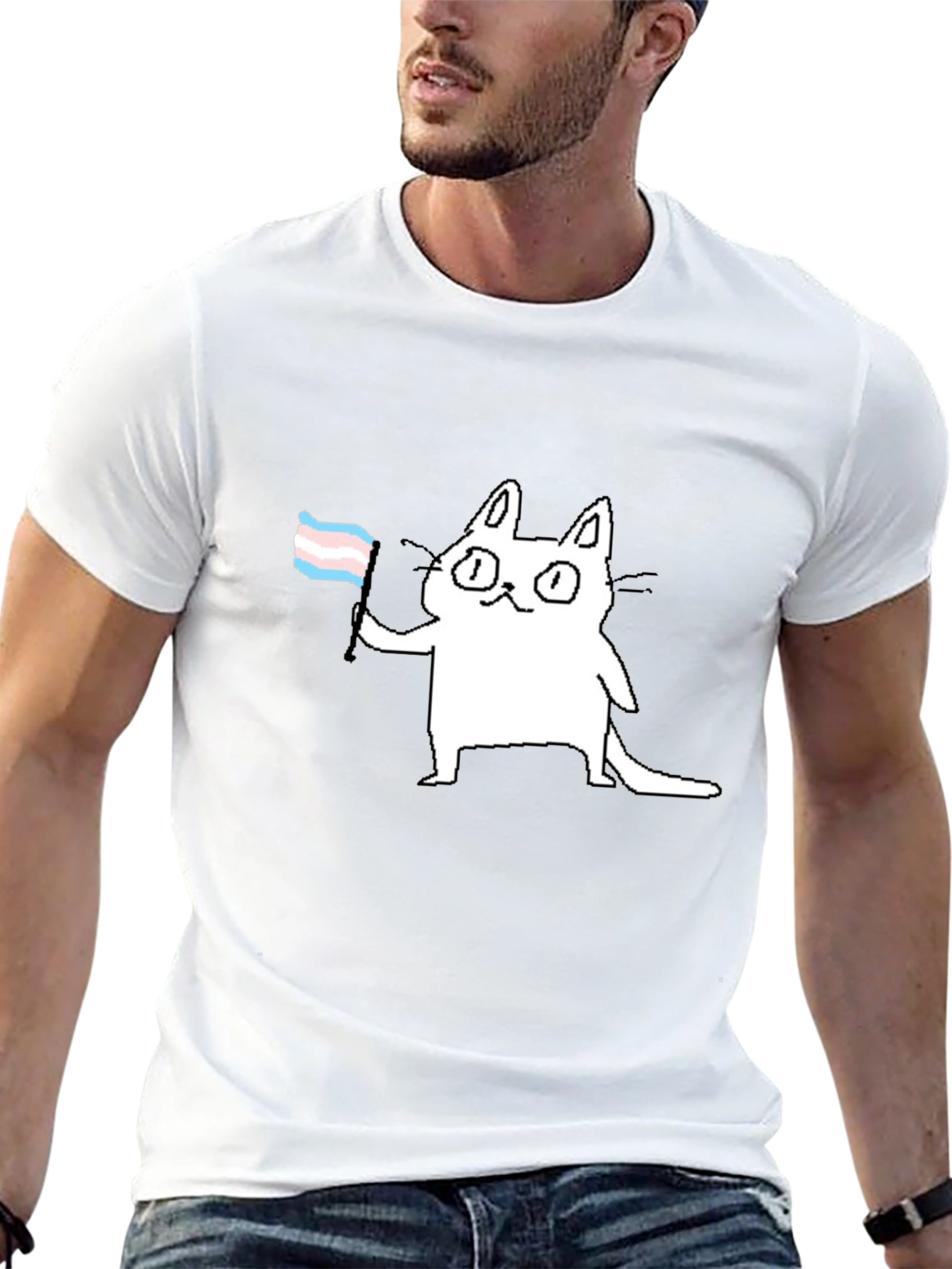 Trans Cat T-Shirt - Prideful & Playful Tee