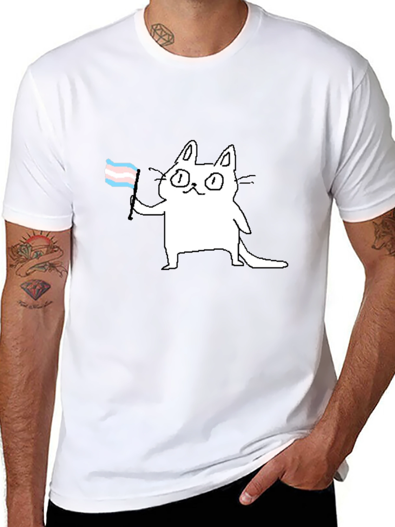 Trans Cat T-Shirt - Prideful & Playful Tee