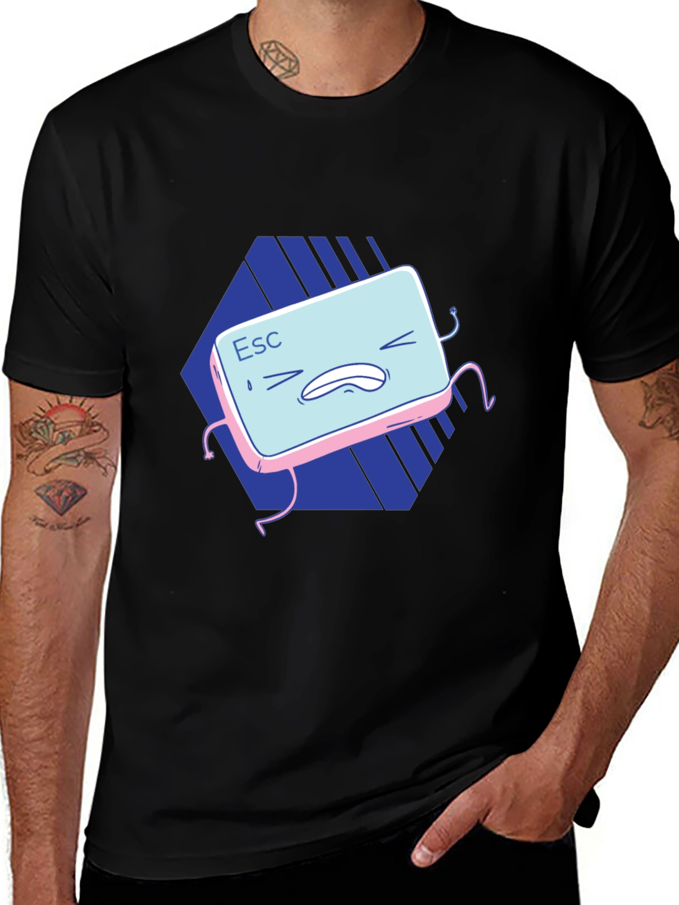 Escape Key Graphic T-Shirt - Black Cotton Tee