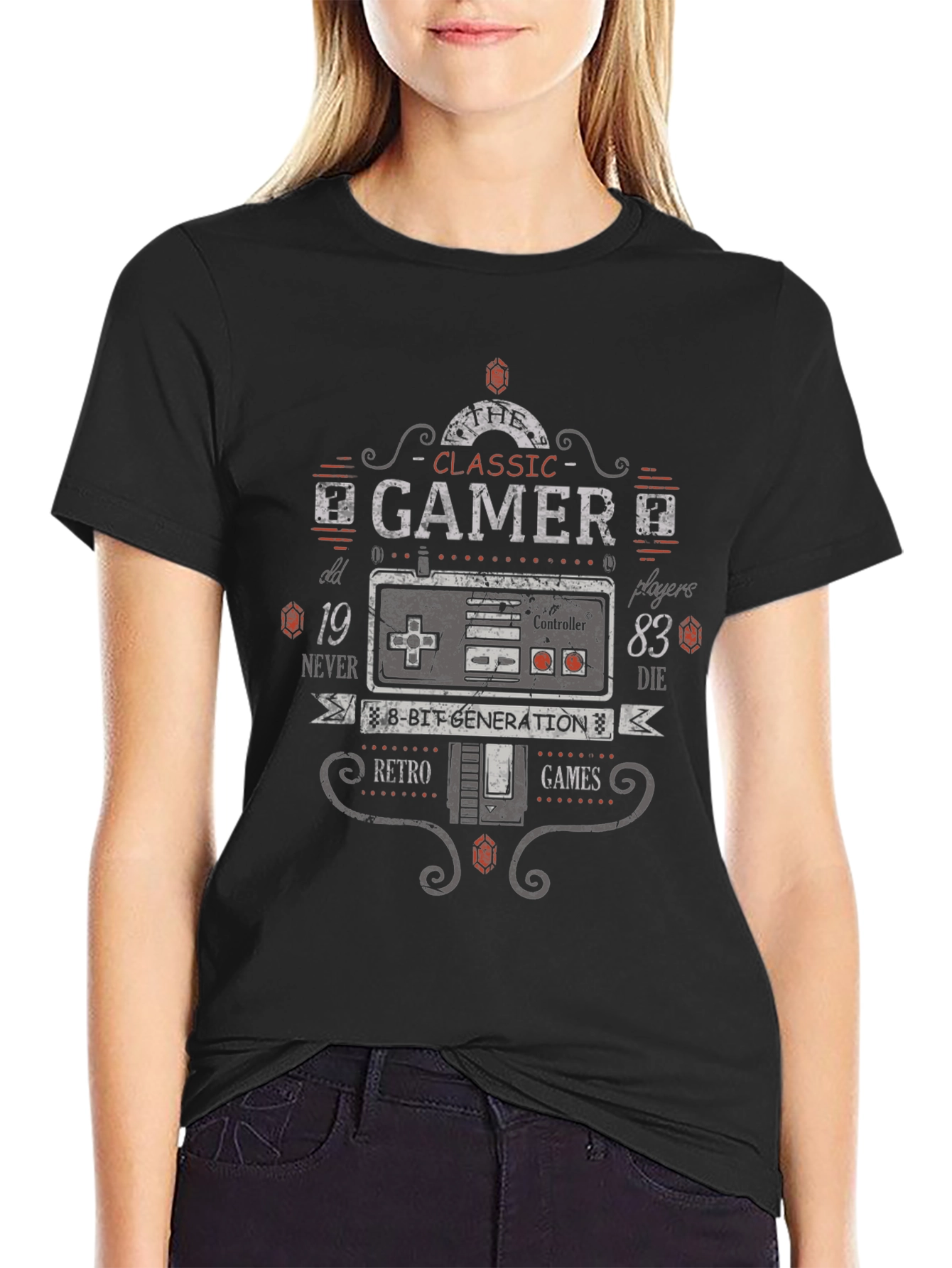 Classic Gamer 8-Bit Generation Black T-Shirt